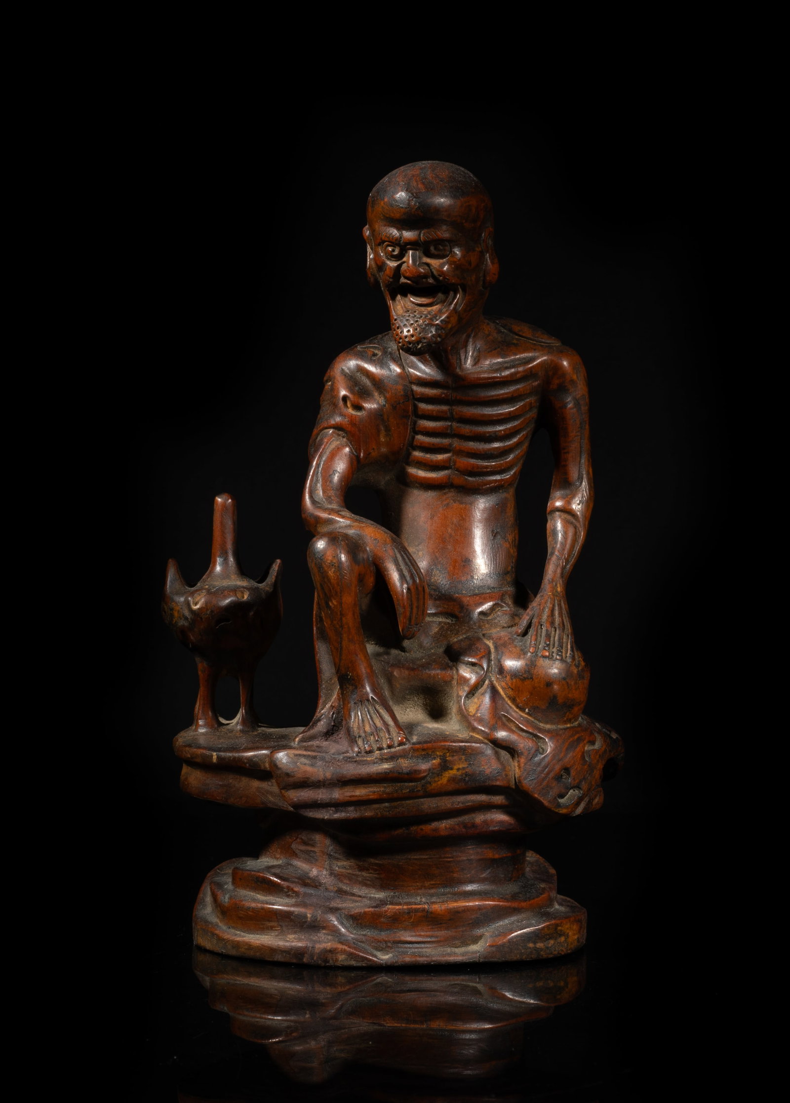 Rare Chinese Huanghuali Wood Sculpture of Luohan (1 of 12)