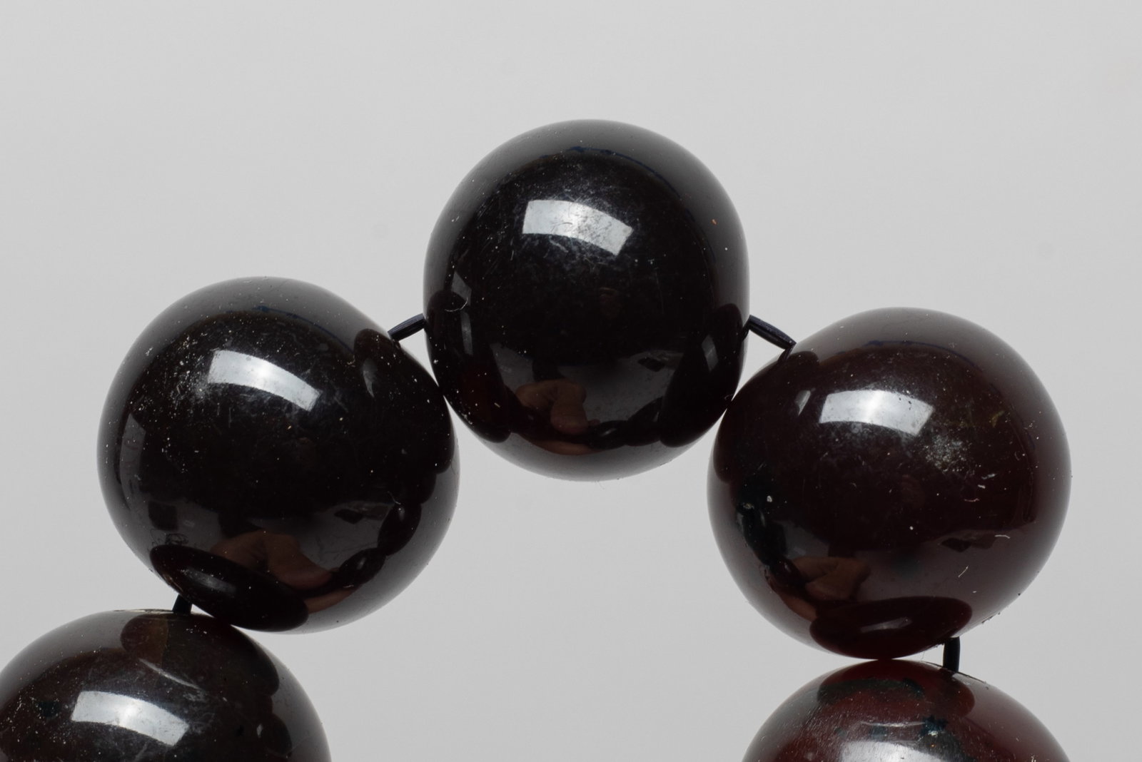 Root Amber Prayer Beads, Slab Pendants - 11