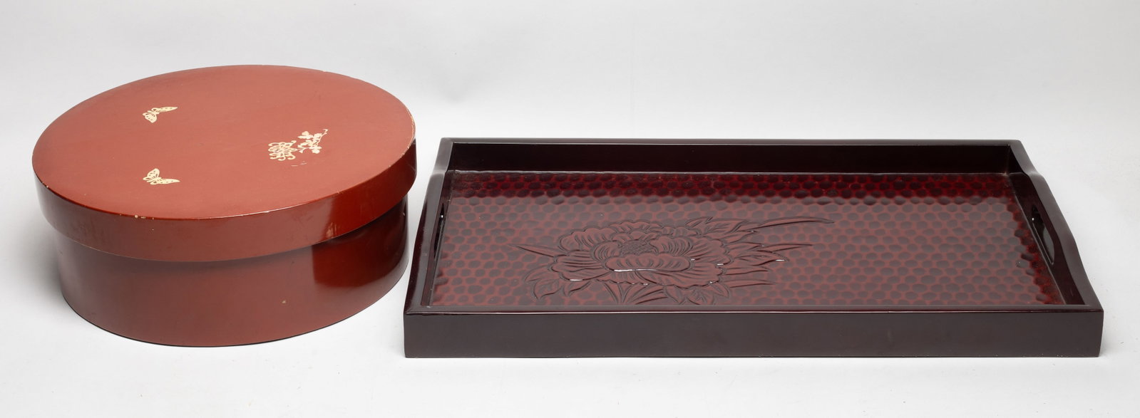 Vintage Large Asian Lacquer Box, Tray (1 of 12)