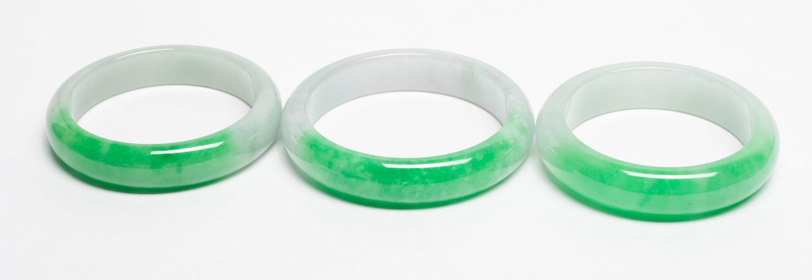 Set Chinese Export Colored Stone Bangles, Pendants - 5