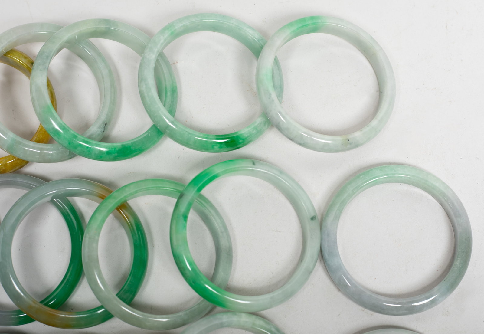 Set Chinese Export Colored Stone Bangles - 5