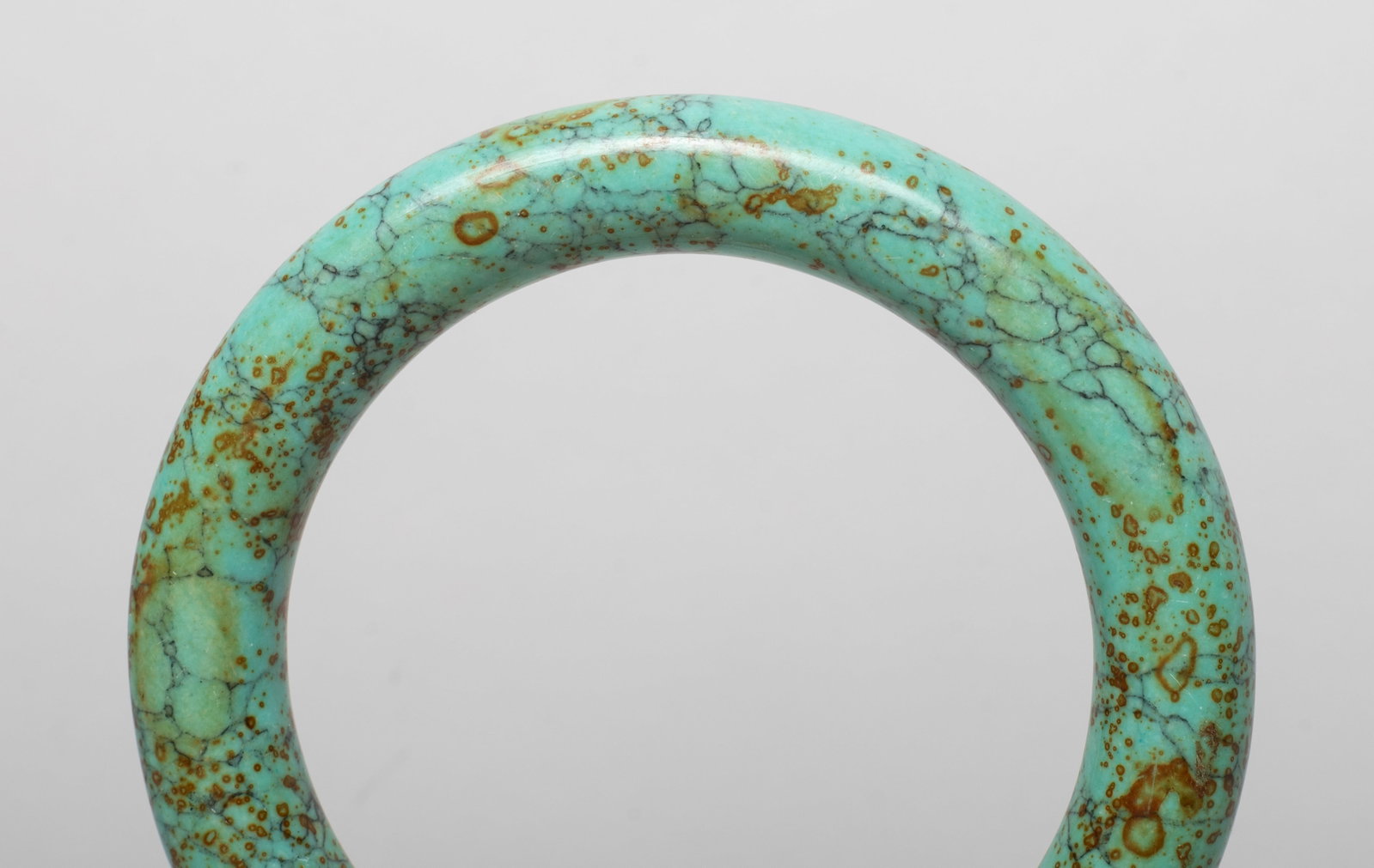 Two Chinese Export Stone Carved Bangles - 4