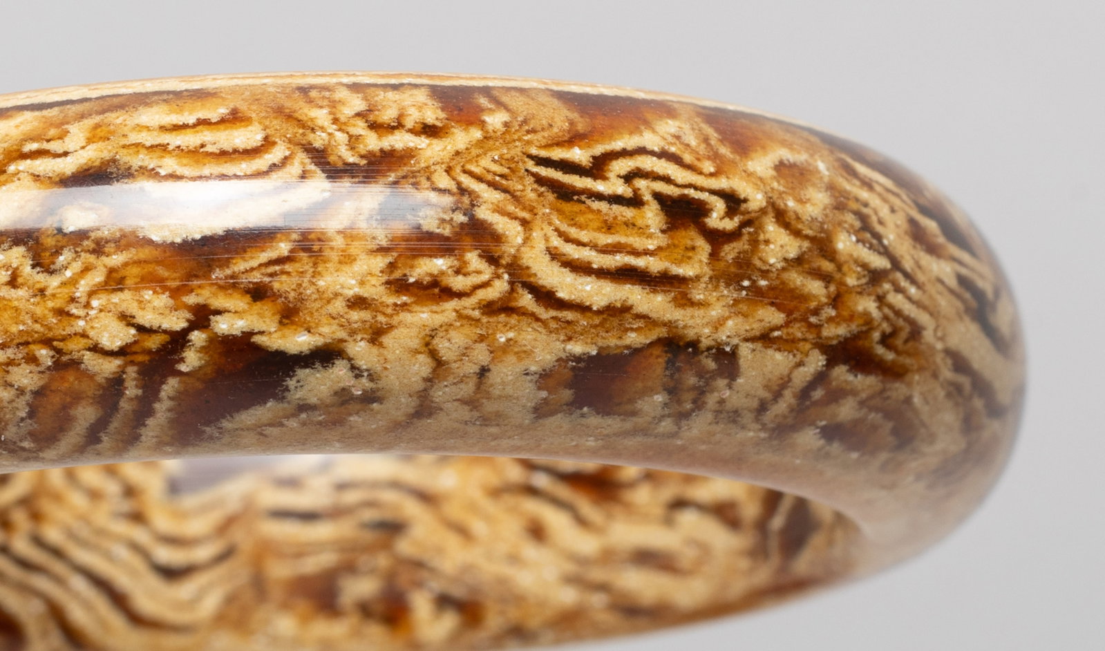 Two Chinese Amber Strong Bangles - 6