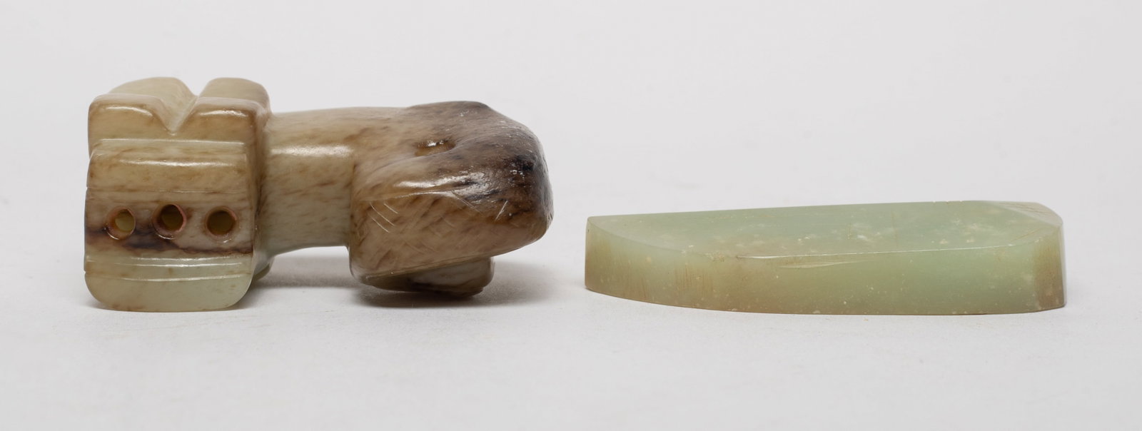 Two Chinese Export Jade Pendants - 13