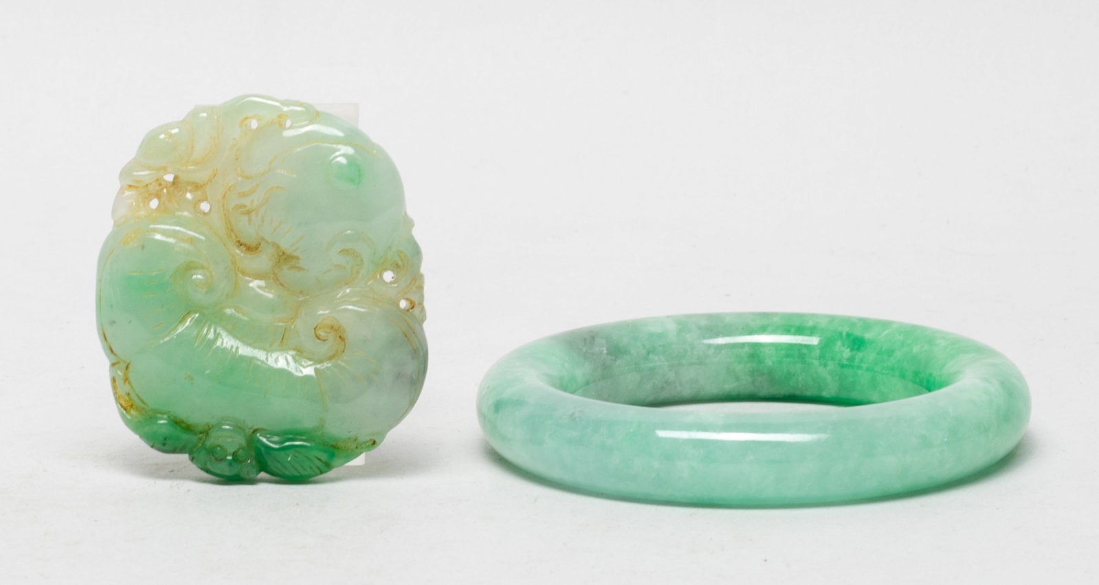 Chinese Export Jade Like Pendant & Bangle (1 of 13)