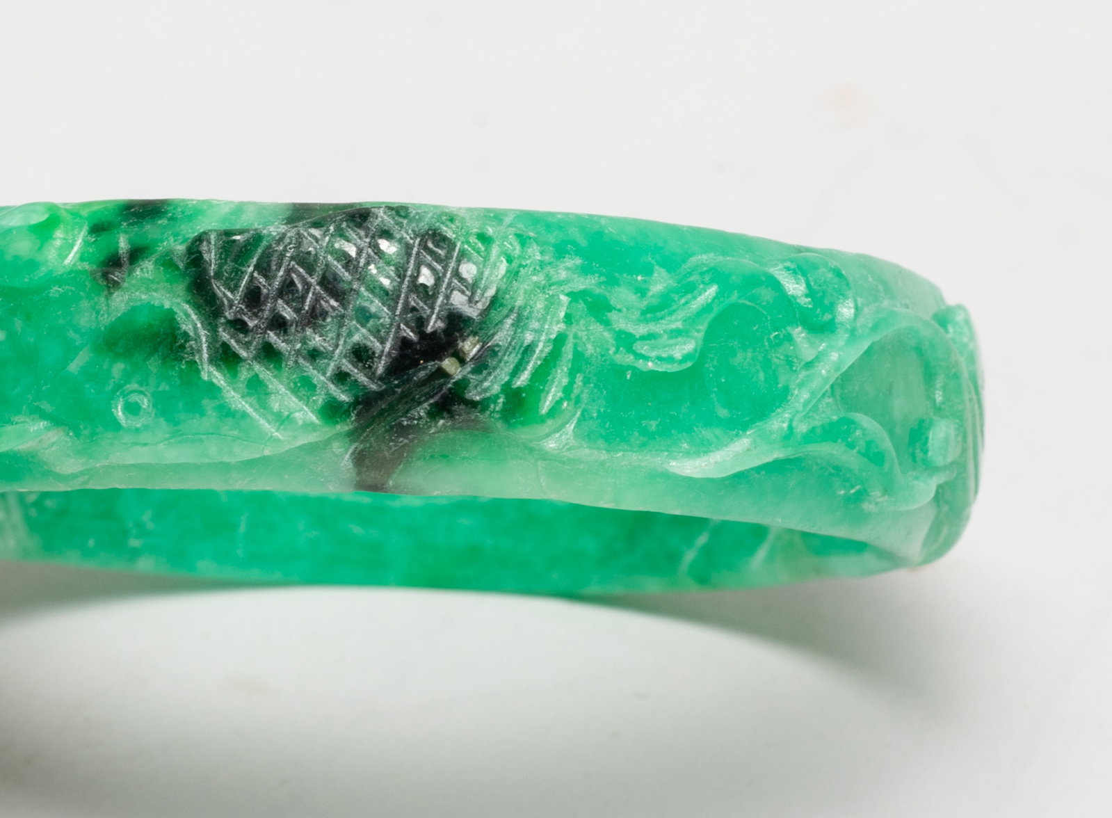 Two Chinese Export Colored Stone Bangles - 3
