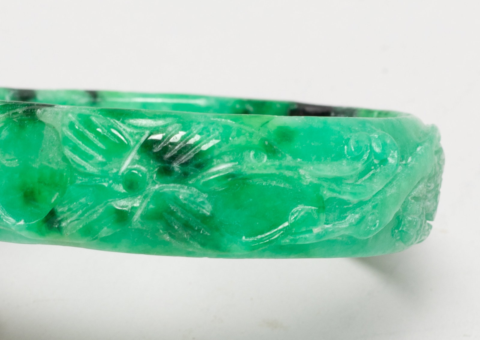 Two Chinese Export Colored Stone Bangles - 5