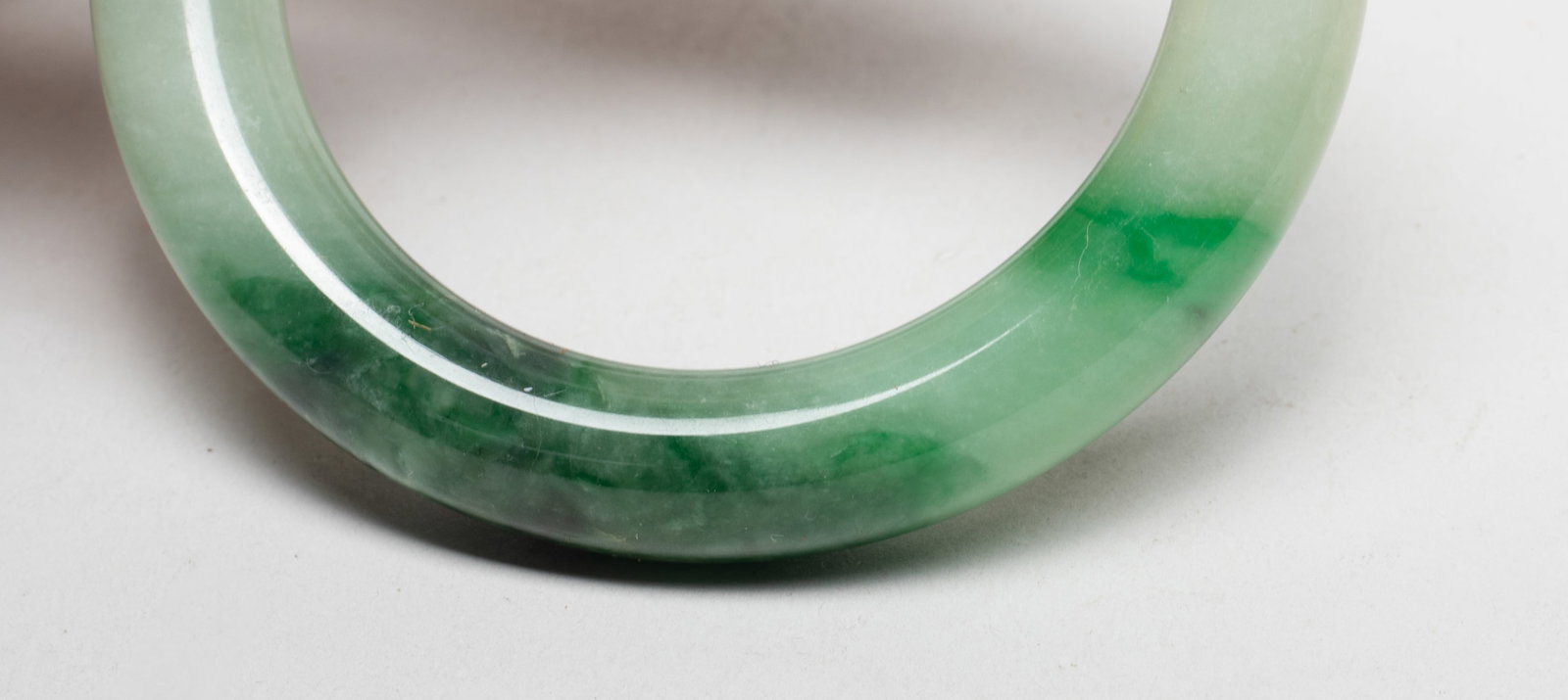 Two Chinese Export Jade Like Bangles - 8