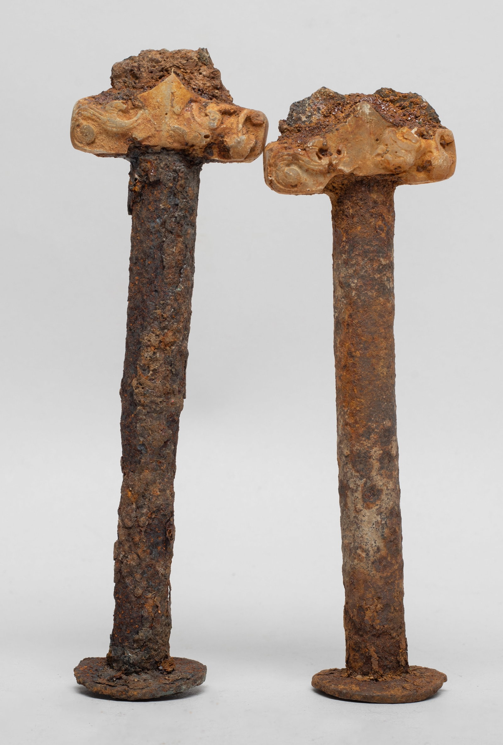 Two Rare Chinese Metal, Jade Sword Handles (1 of 11)
