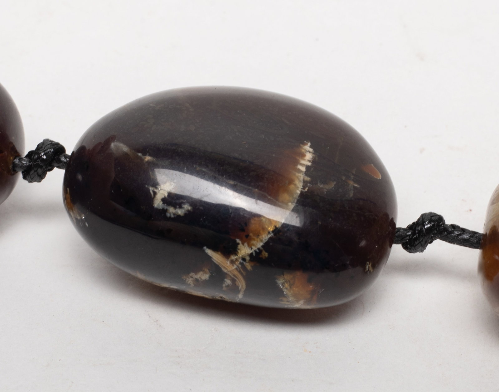 Large Bead Root Amber Necklace - 10