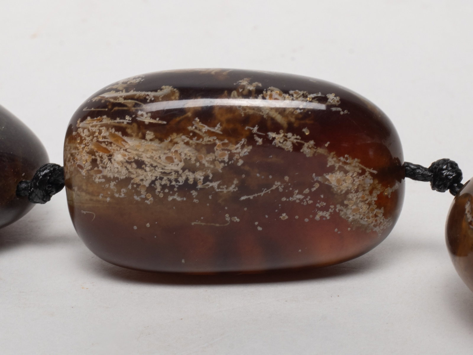 Large Bead Root Amber Necklace - 12
