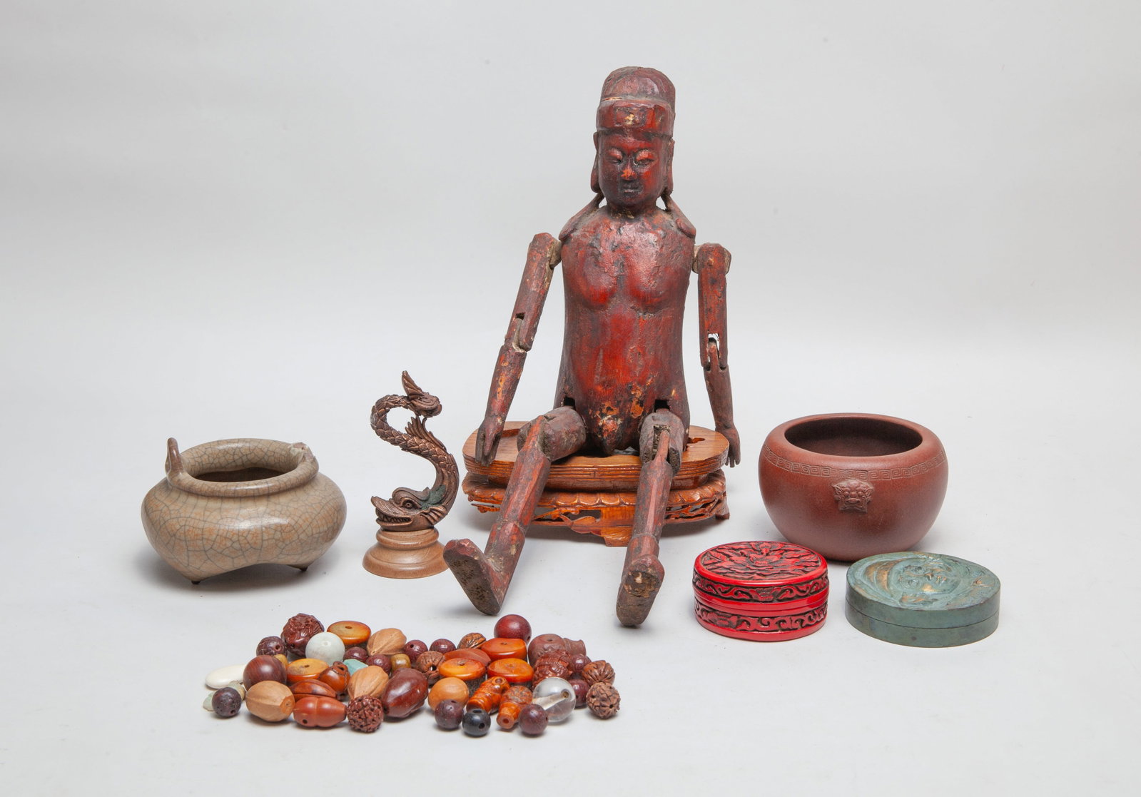Estate Chinese Porcelain, Wood Decors (1 of 20)