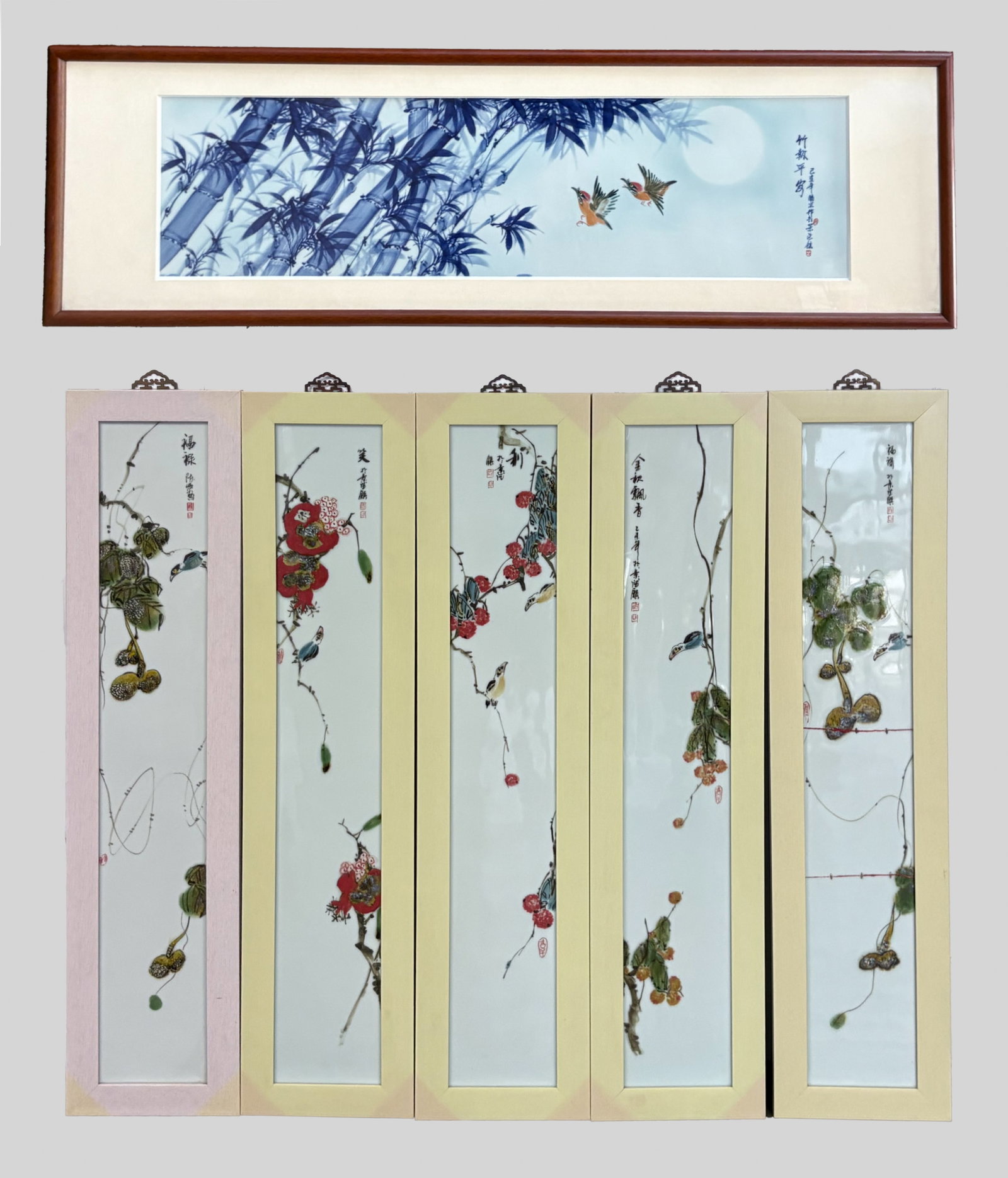 Tall Chinese Porcelain Hanging Plaques (1 of 16)