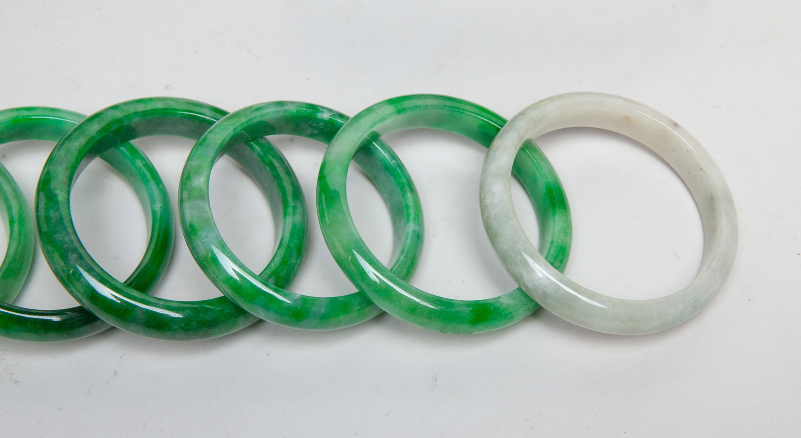 Large Set Chinese Export Colored Stone Bangles - 5