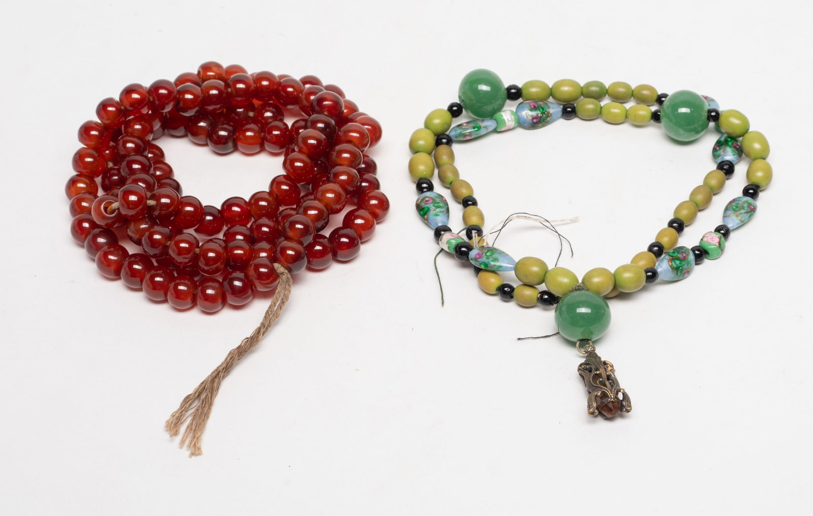 Collectible Chinese Agate, Glass Necklace Beads (1 of 10)