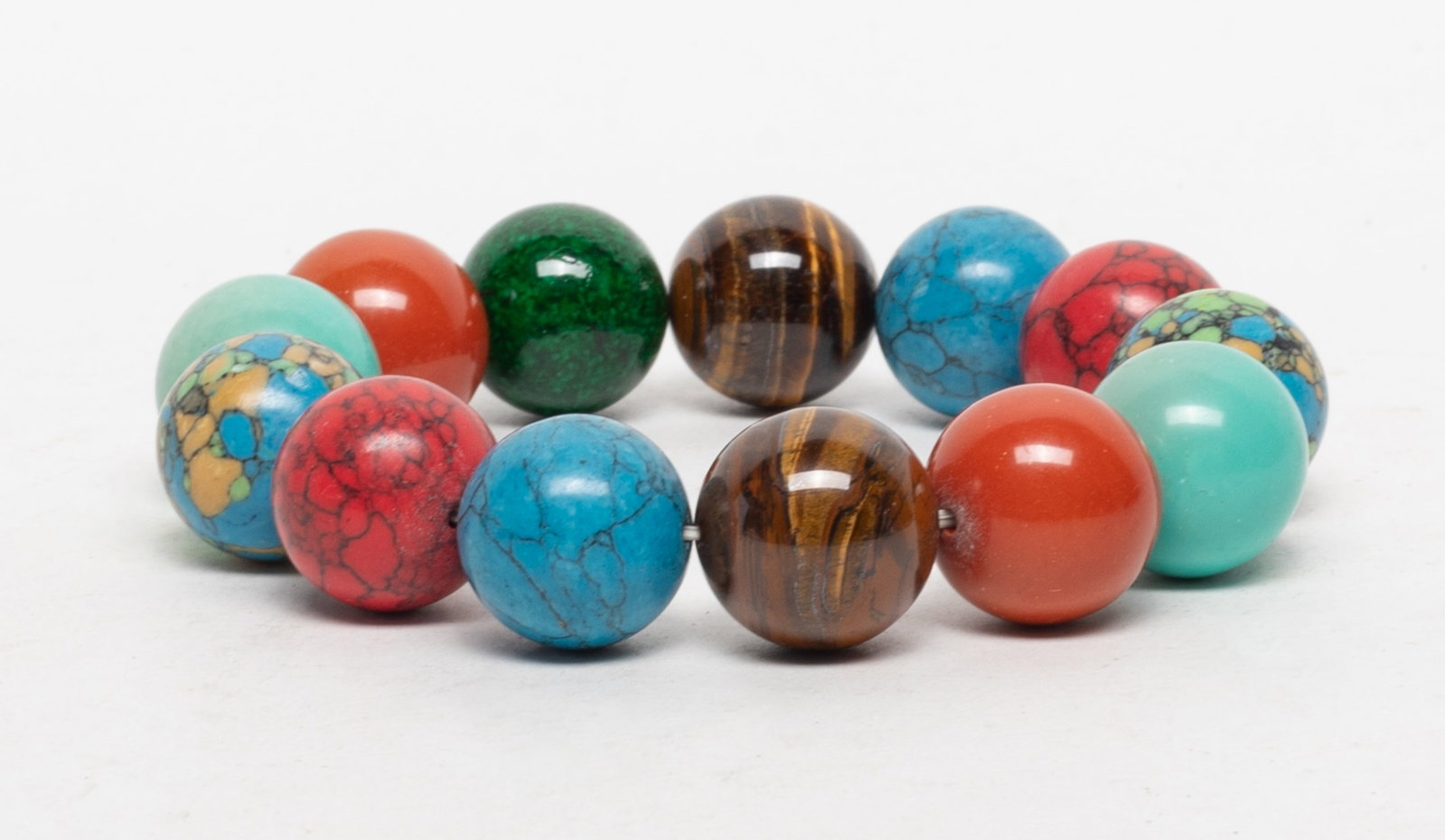 Vtg. Chinese Mixed Stone Prayer Beads (1 of 8)