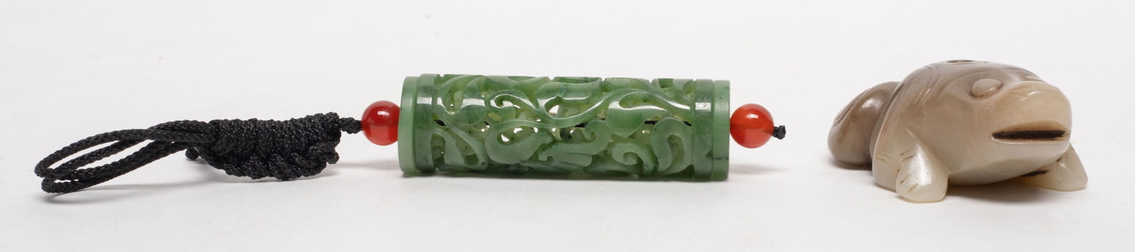 Estate Two Chinese Export Jade Pendants (1 of 14)