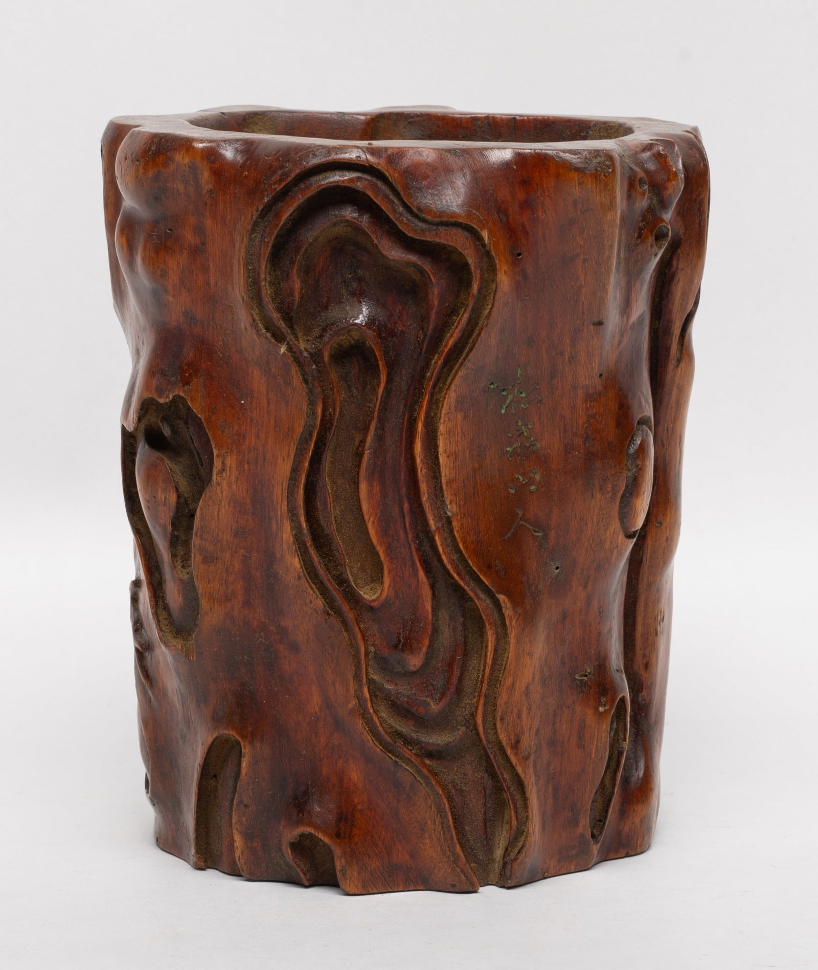 Rare Chinese Wood Brush Pot (1 of 12)