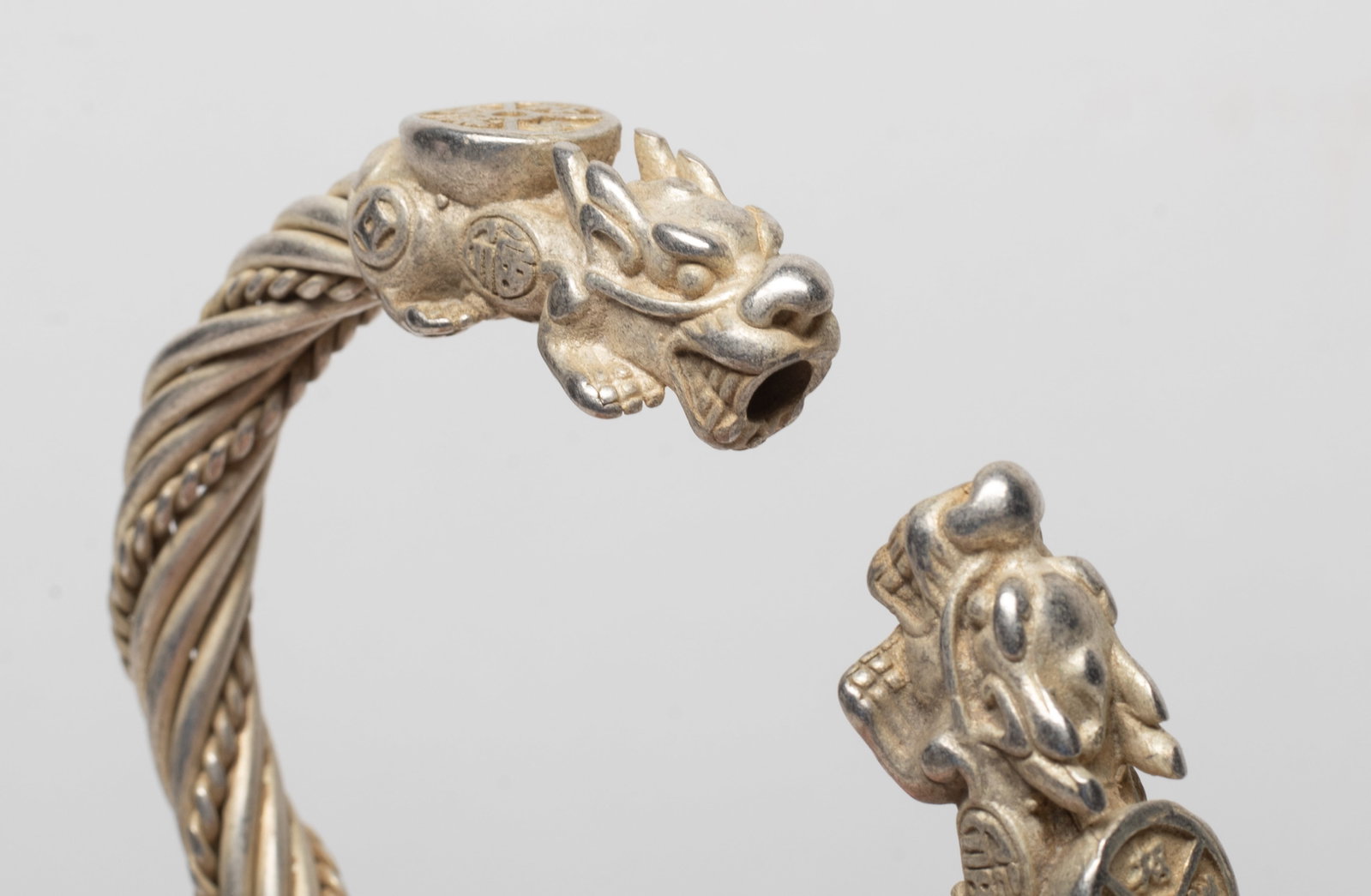 Two Vtg. Chinese Export Dragon Bangles - 12