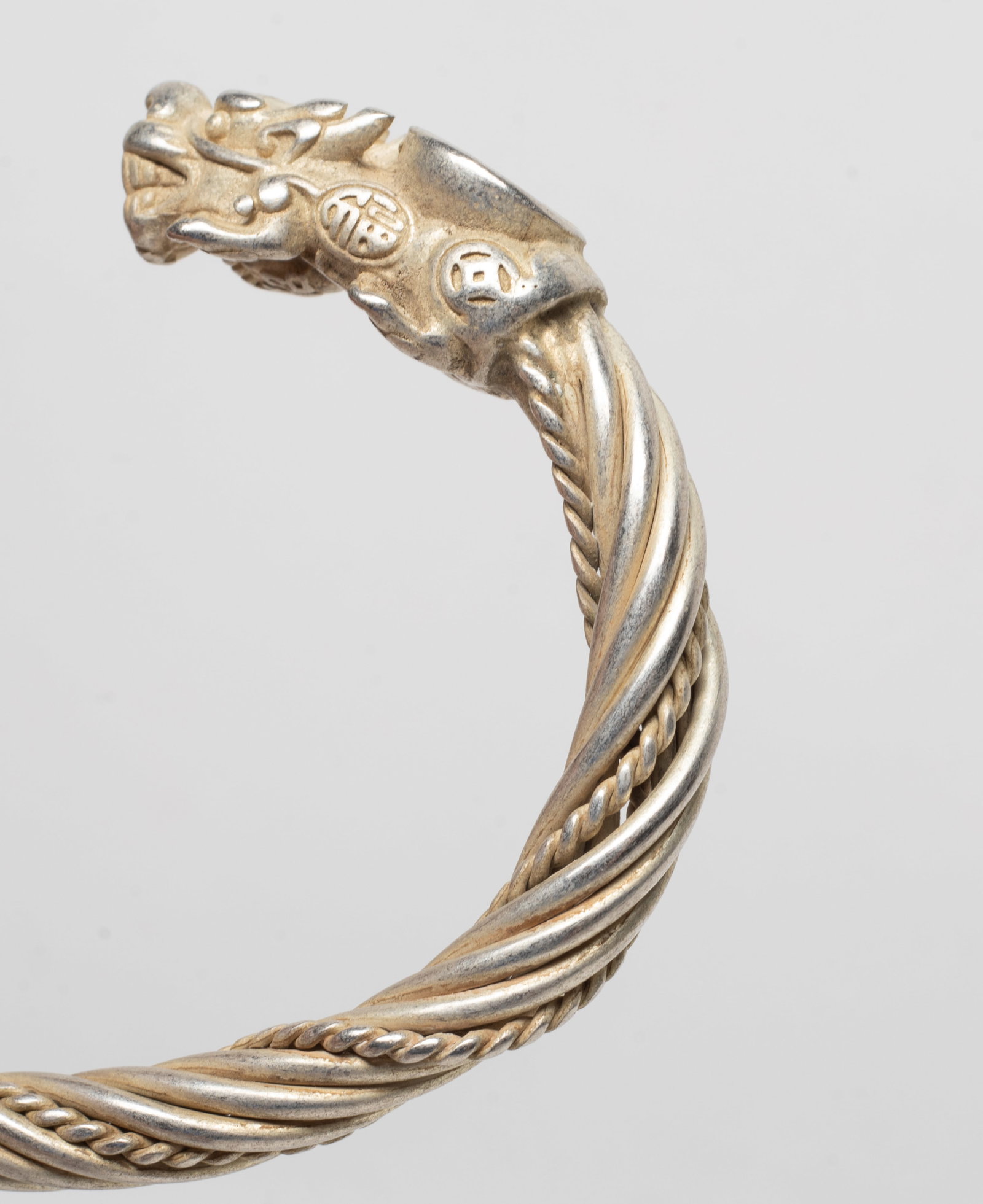 Two Vtg. Chinese Export Dragon Bangles - 9