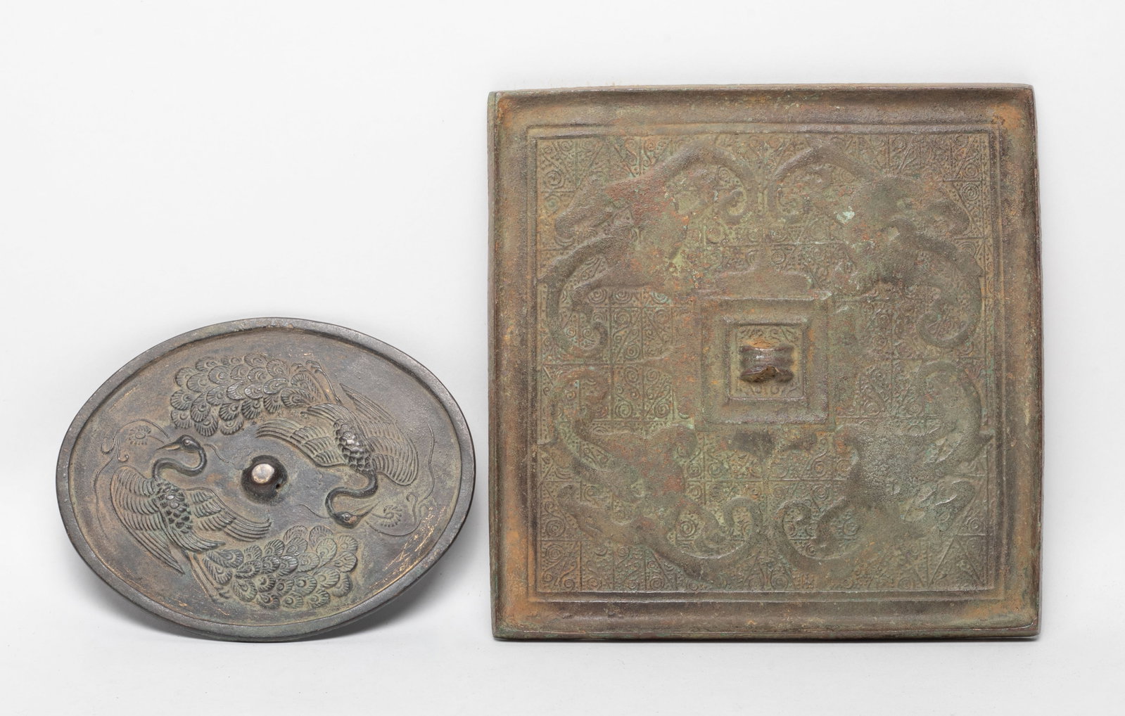 Two Large Chinese Bronze Mirror (1 of 14)
