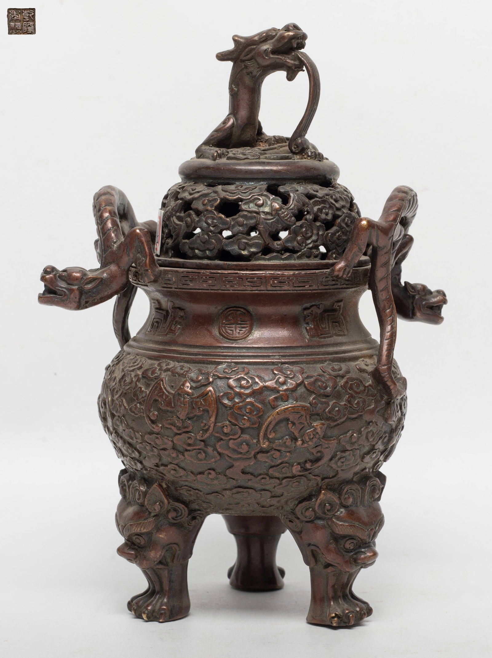 Unusual Chinese Bronze Cabinet Censer (1 of 12)