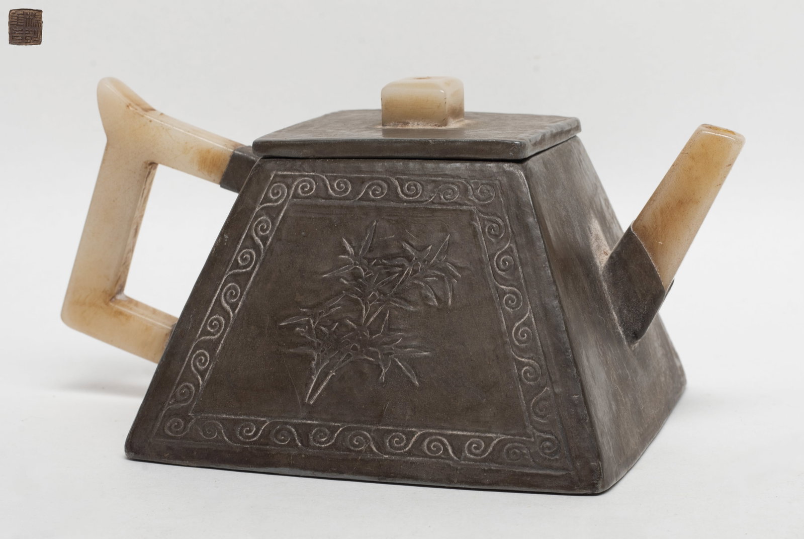 Chinese Pewter on Yixing Zisha Tea Pot (1 of 8)