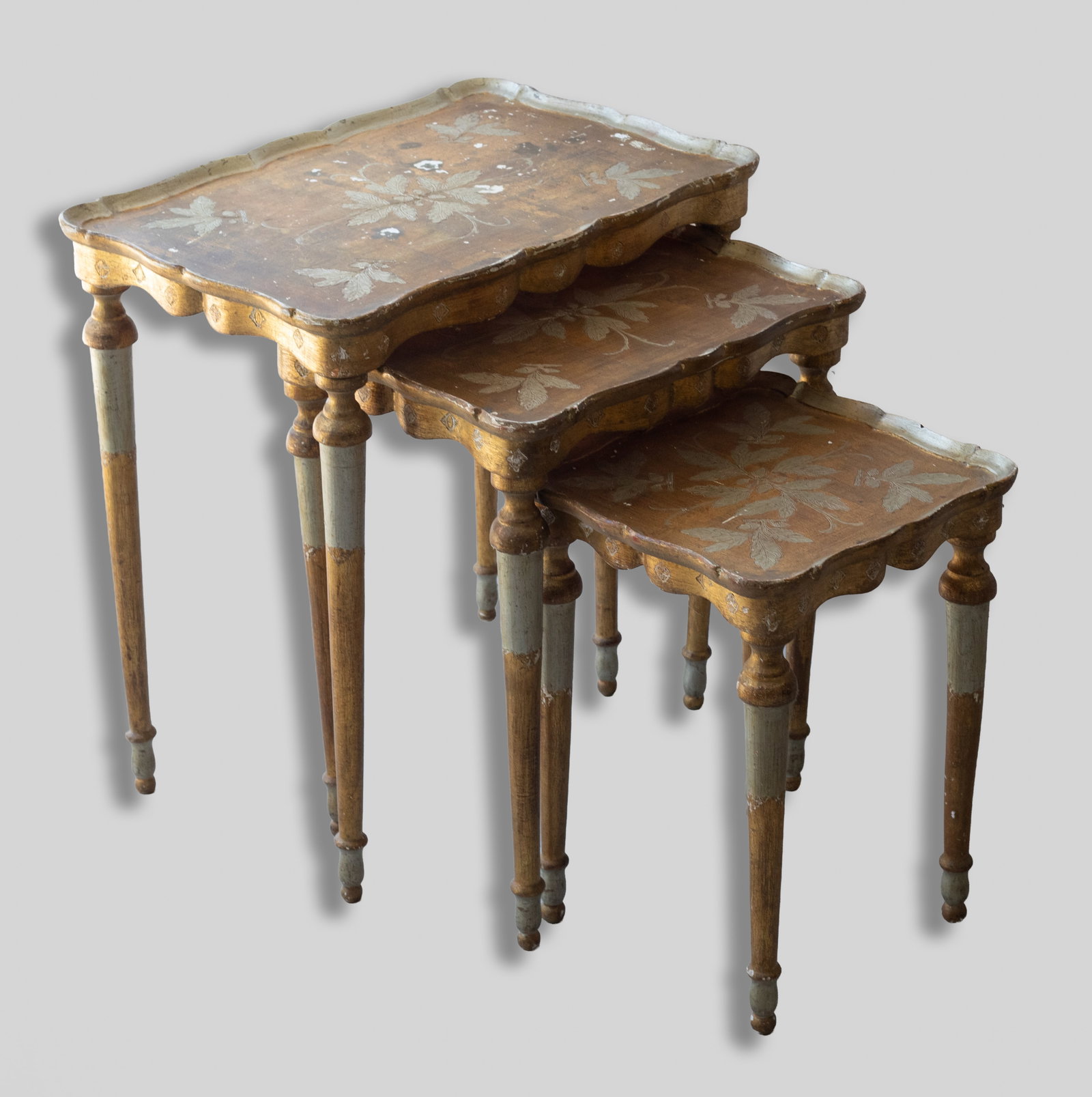 Antique Florentine Style Gilt Wood Nesting Tables (1 of 11)