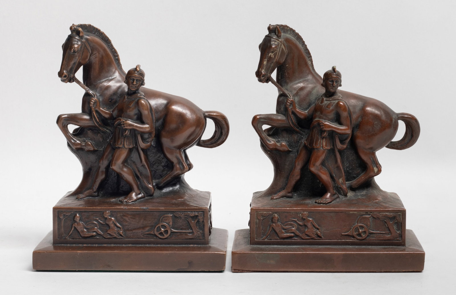 Two Early 1900s Bronze Colored Sculptures Bookends (1 of 13)