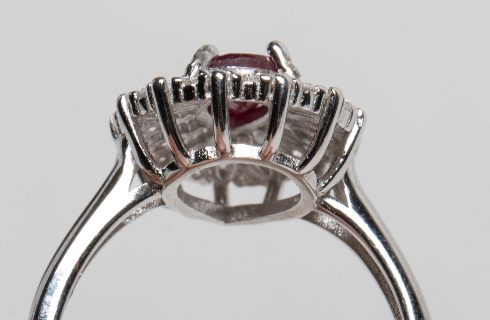 Vintage Ruby w. Simulated Diamond Ring - 5