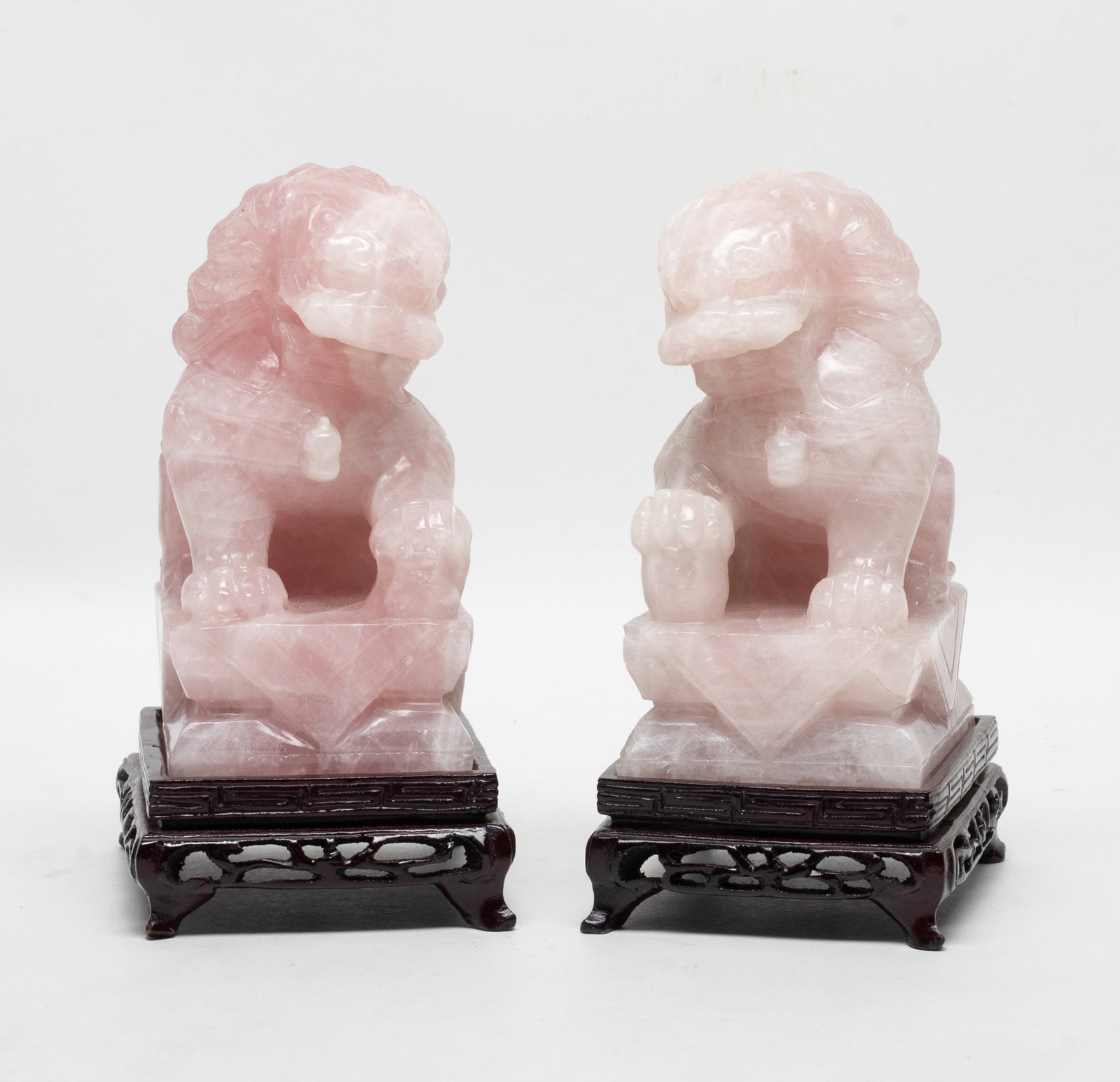 Two Vtg. Chinese Rose Quartz Sculptures (1 of 13)