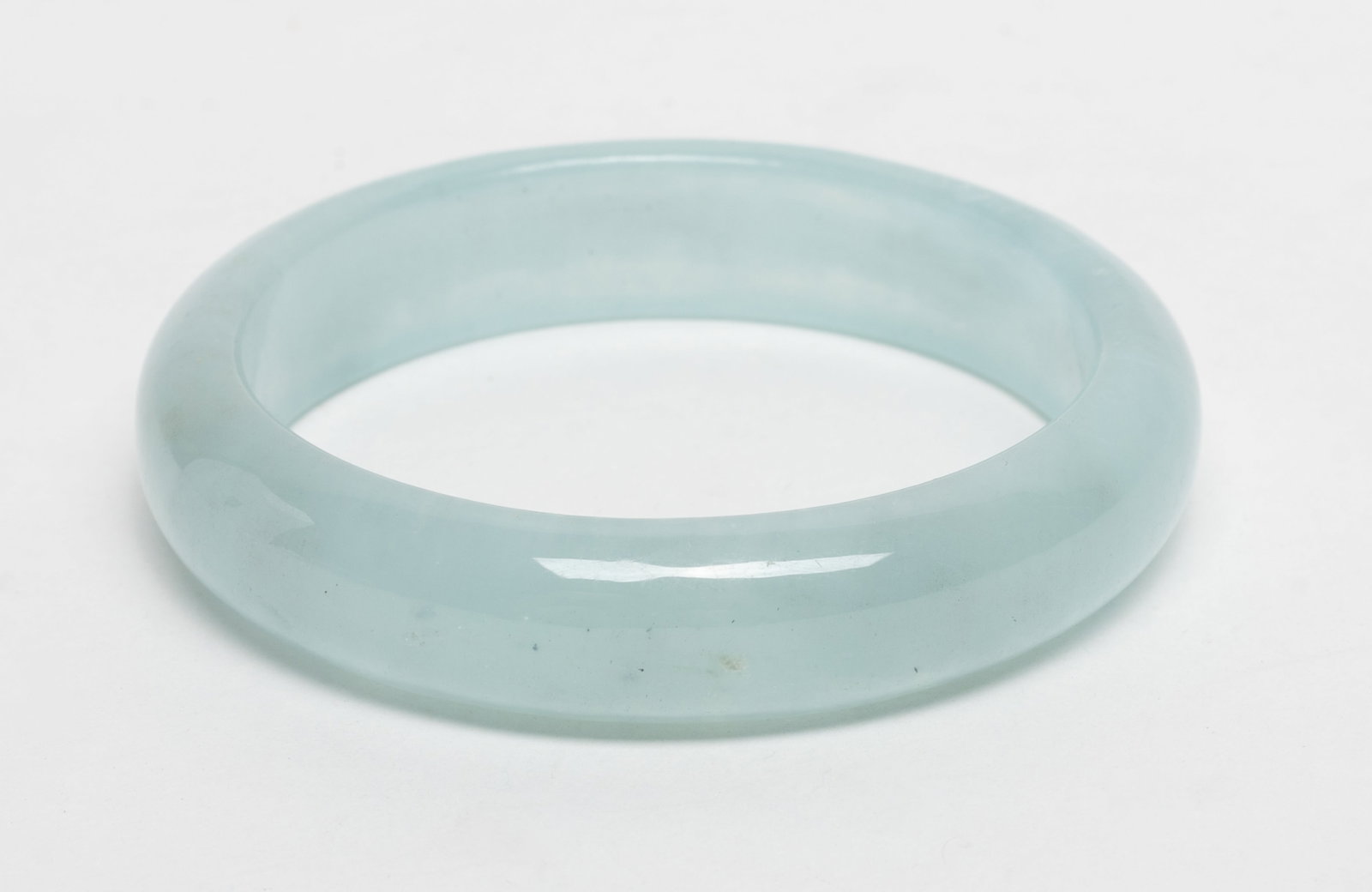 Rare Vtg. Chinese Clear Aquamarine Bangle (1 of 7)