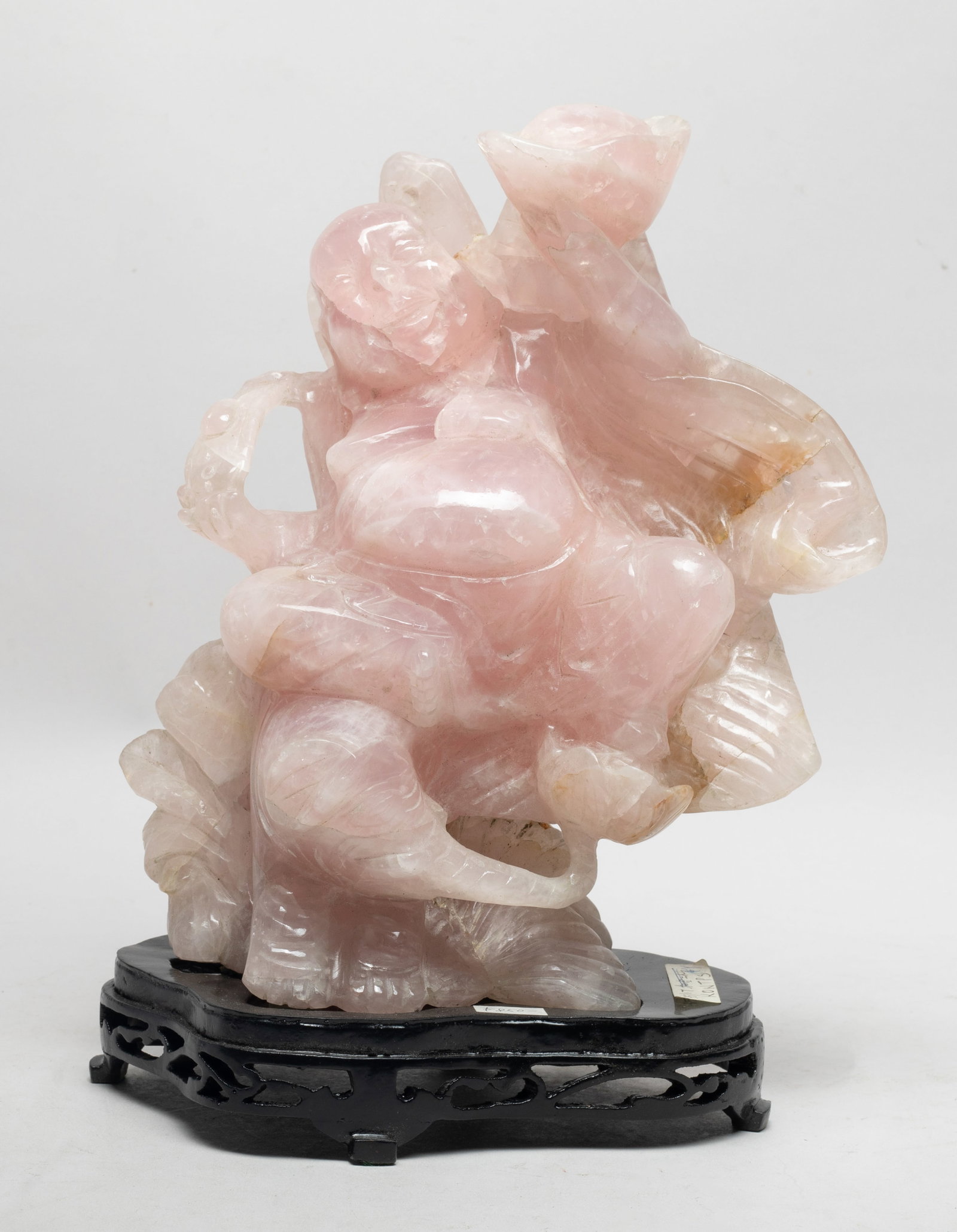 Large Early 1900s Chinese Rose Quartz Buddha (1 of 13)