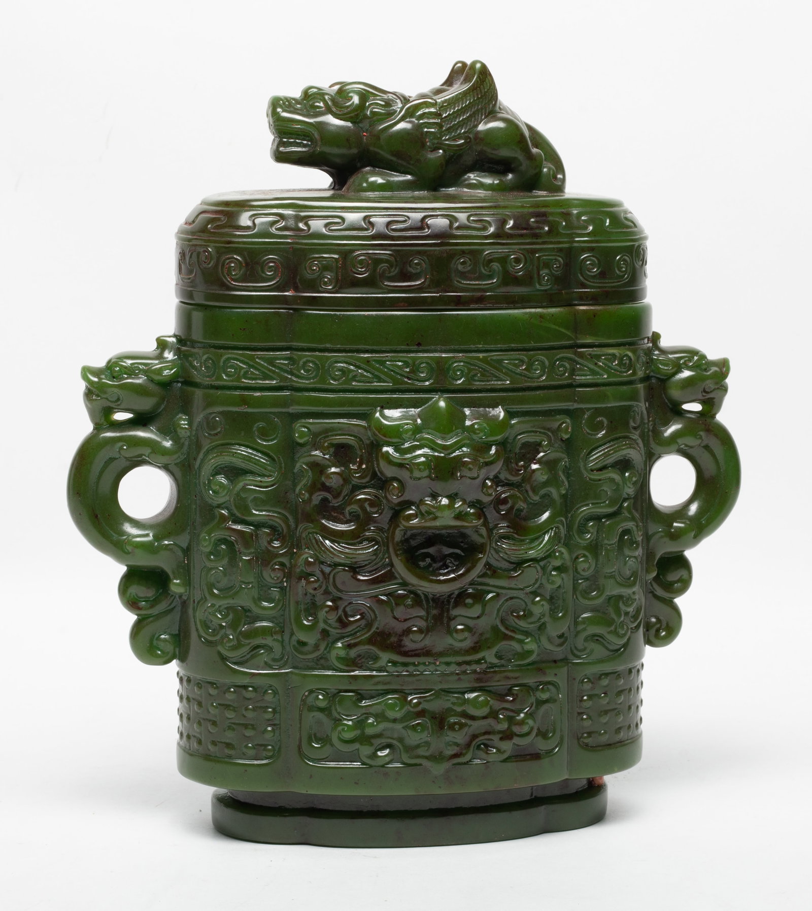 Tall Chinese Spinach Jade Like Vase (1 of 11)