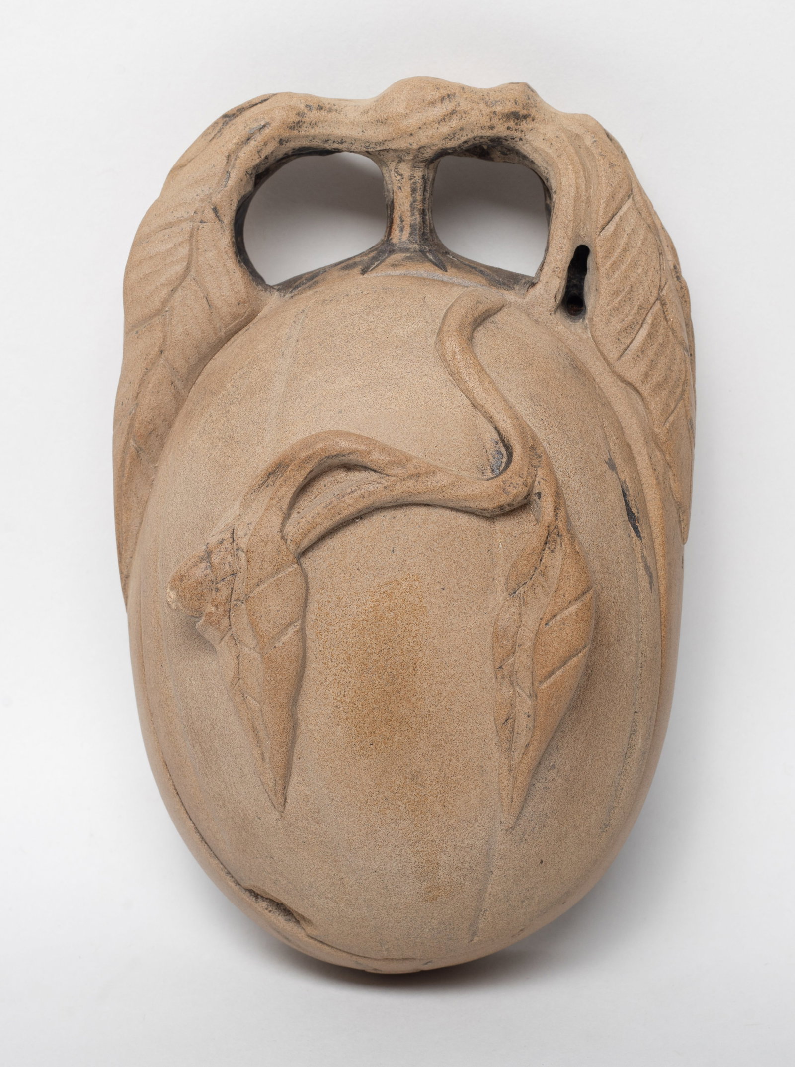 Old Chinese Refined Clay Chengni Inkstone: Chinese refined clay chengni inkstone carved of melon form. Approx. 6*3.9*1.9 inch.