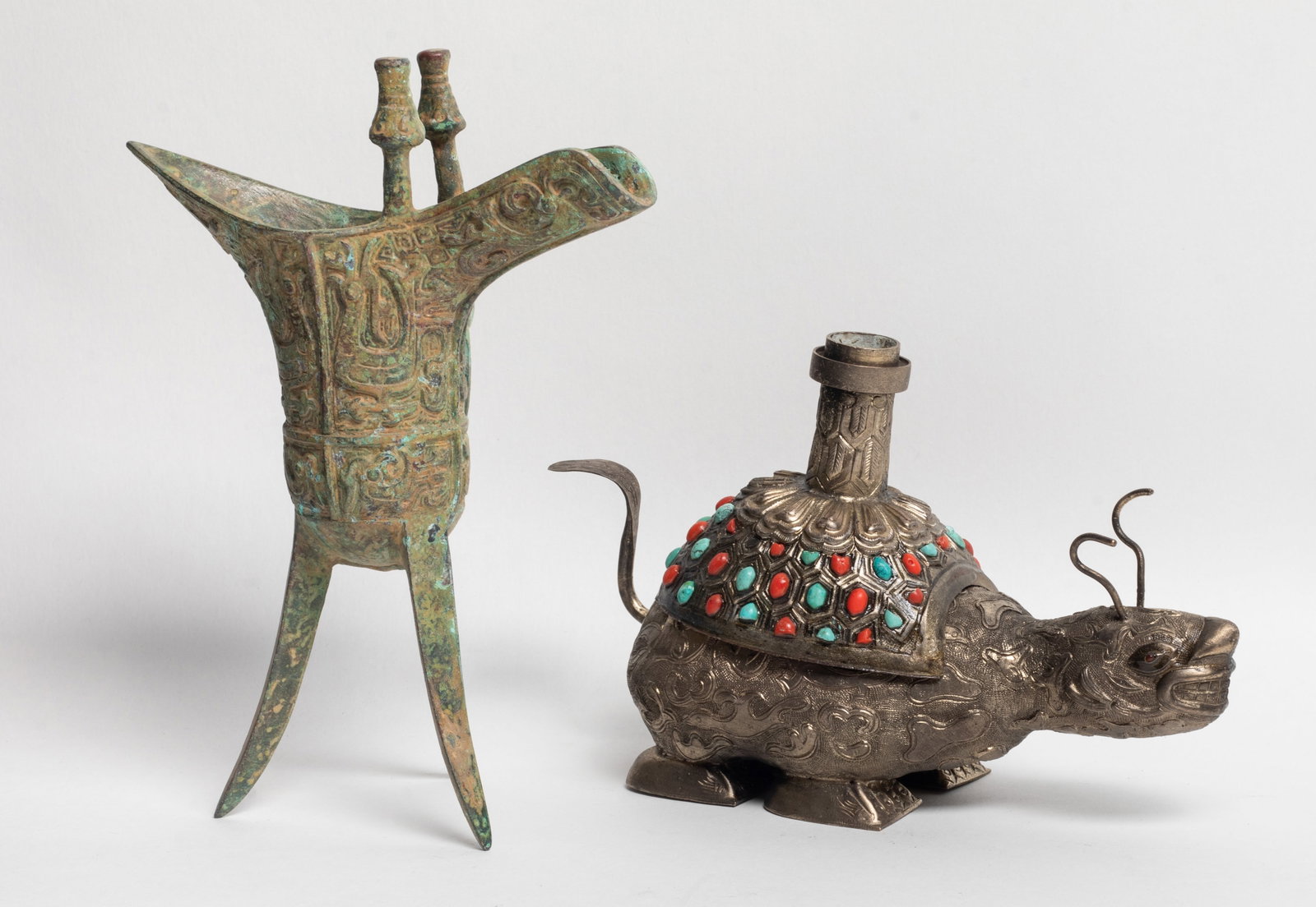 Estate Chinese Bronze Tall Cup & Sculpture (1 of 14)