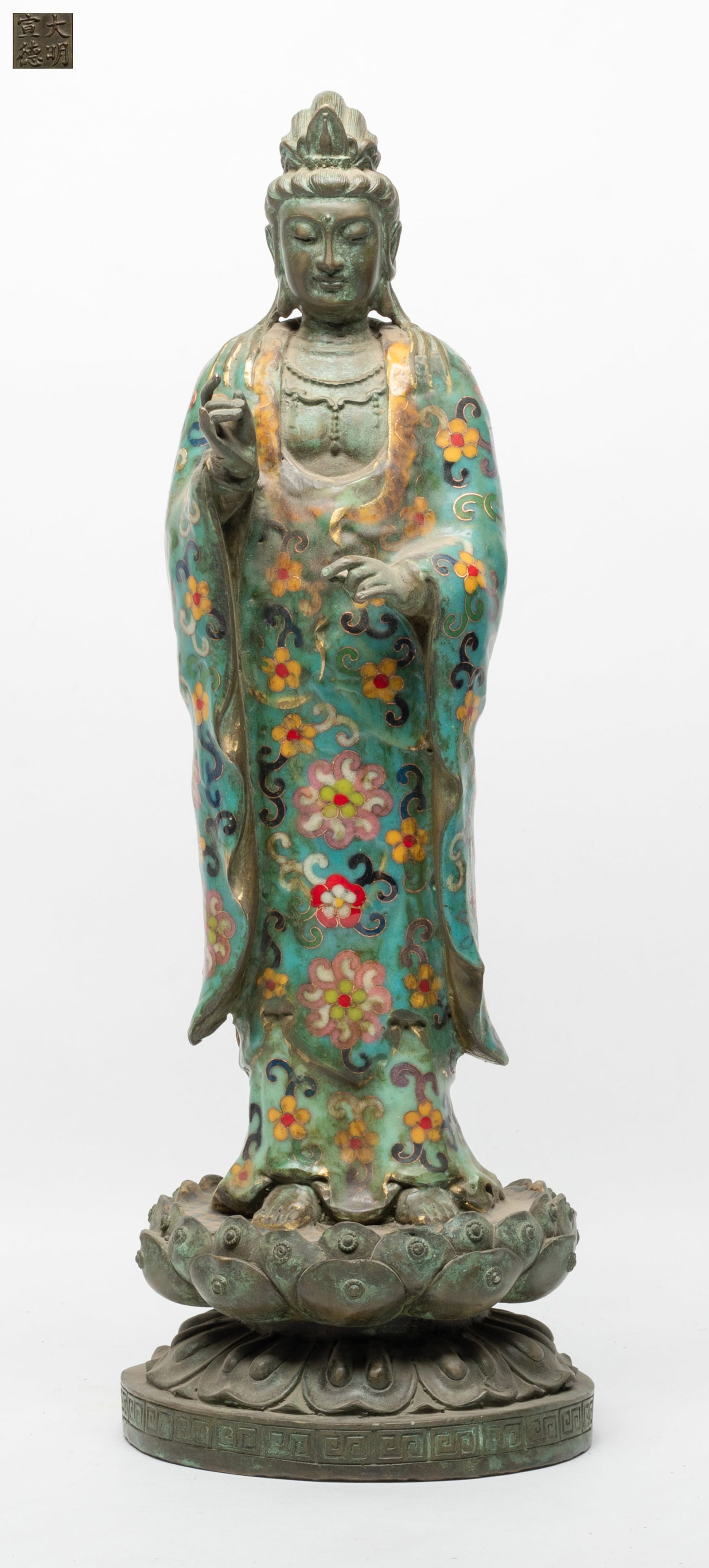Tall Chinese Cloisonne Sculpture of Buddha (1 of 16)