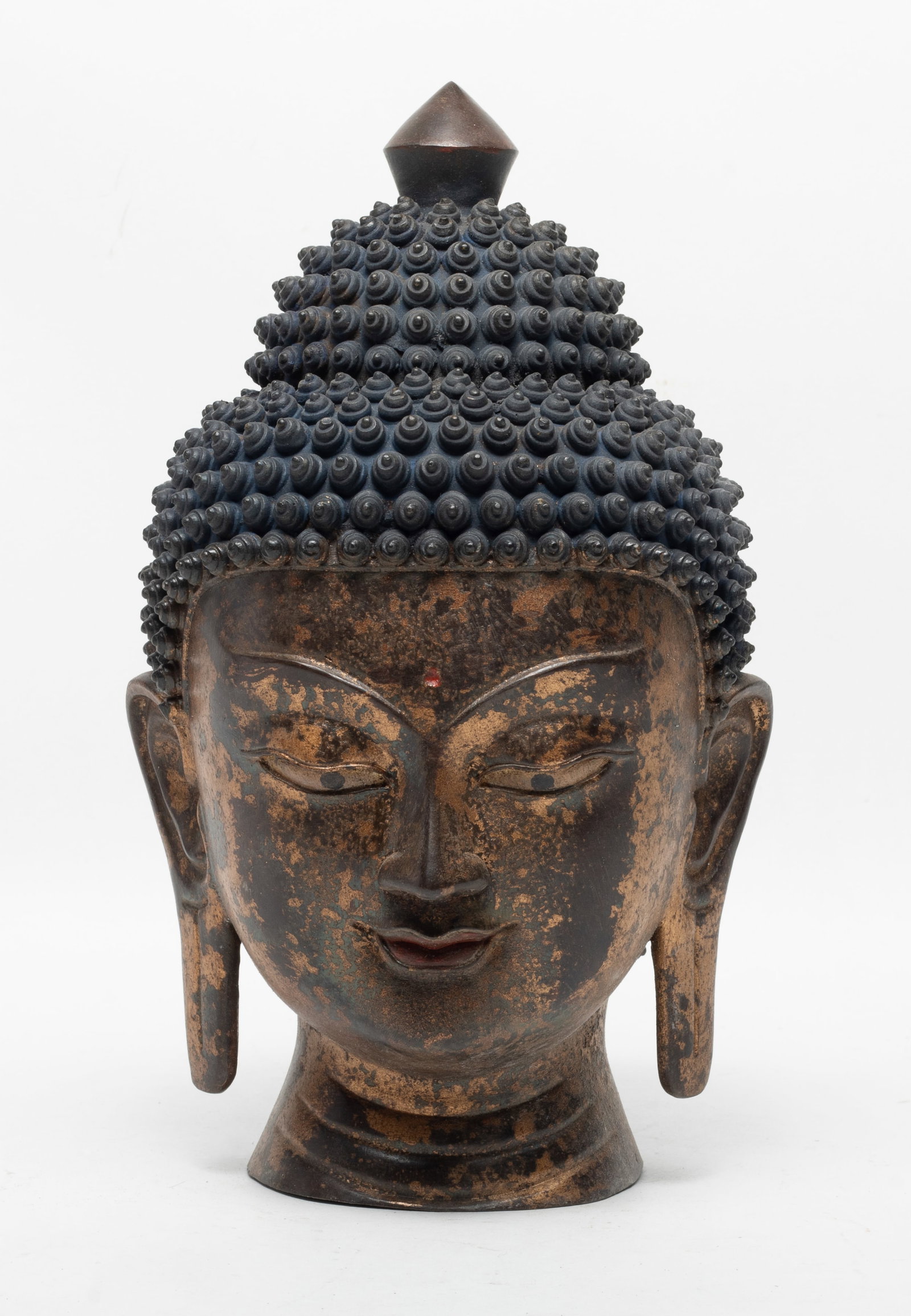 Lg Chinese Gilt Bronze Sculpture of Buddha Head (1 of 11)