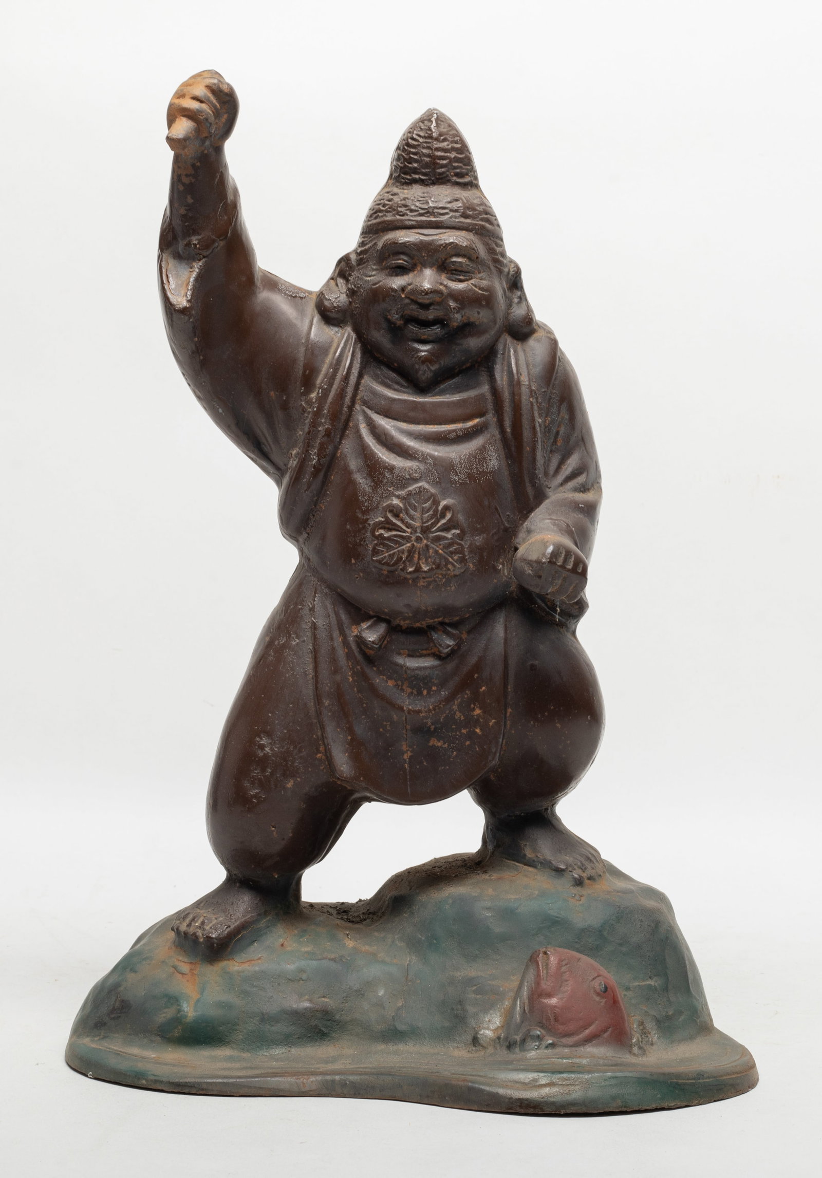 Tall Antique Japanese Metal Statue Ebisu (1 of 15)