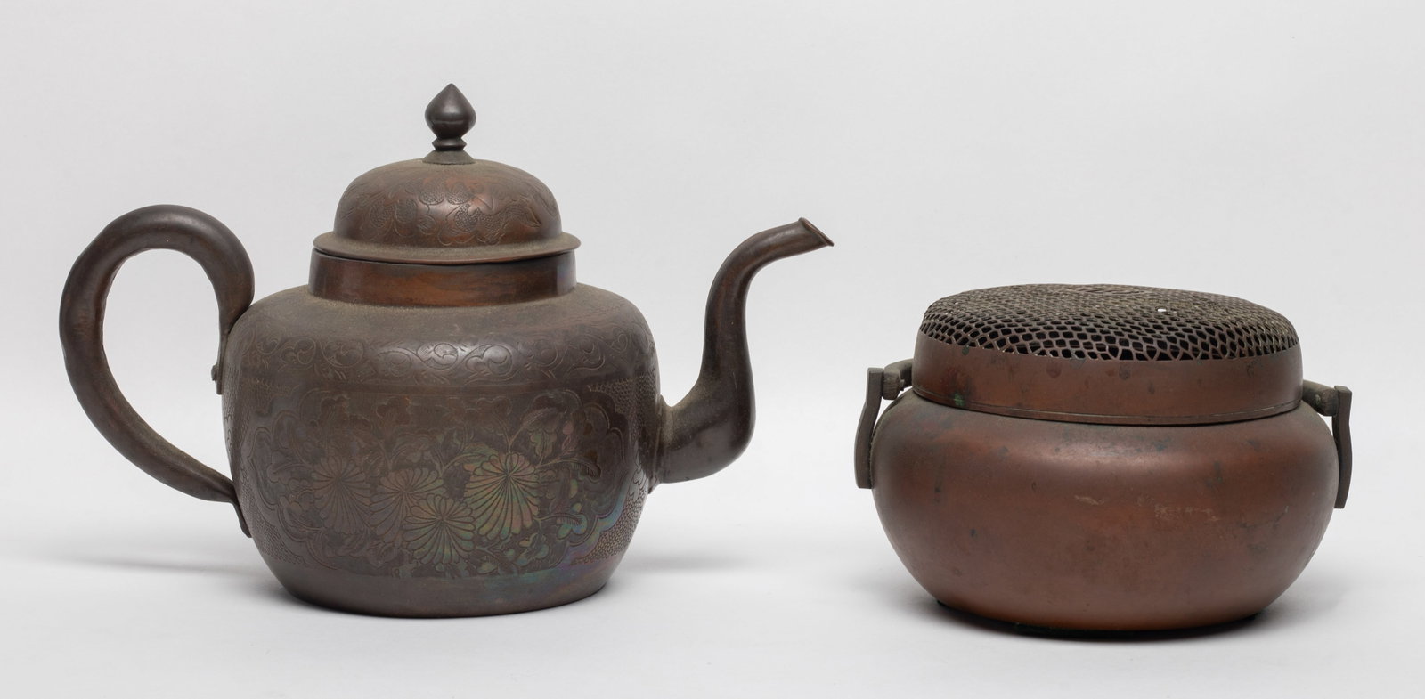 Two 19th Chinese Brass Pot & Hand Warmer (1 of 13)