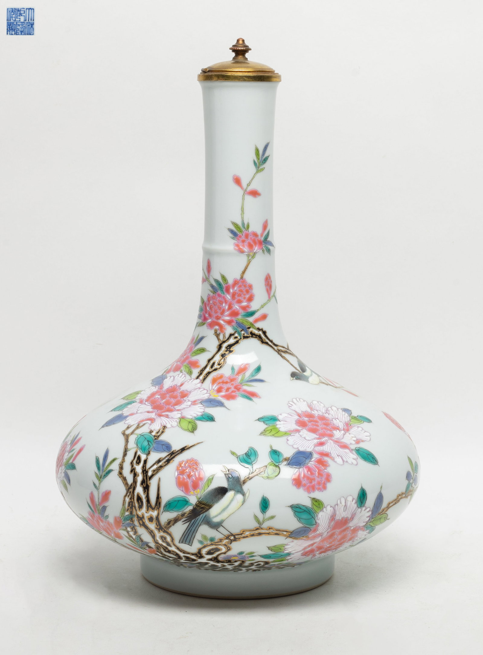 Tall Chinese Enameled Porcelain Fire Place Vase (1 of 14)