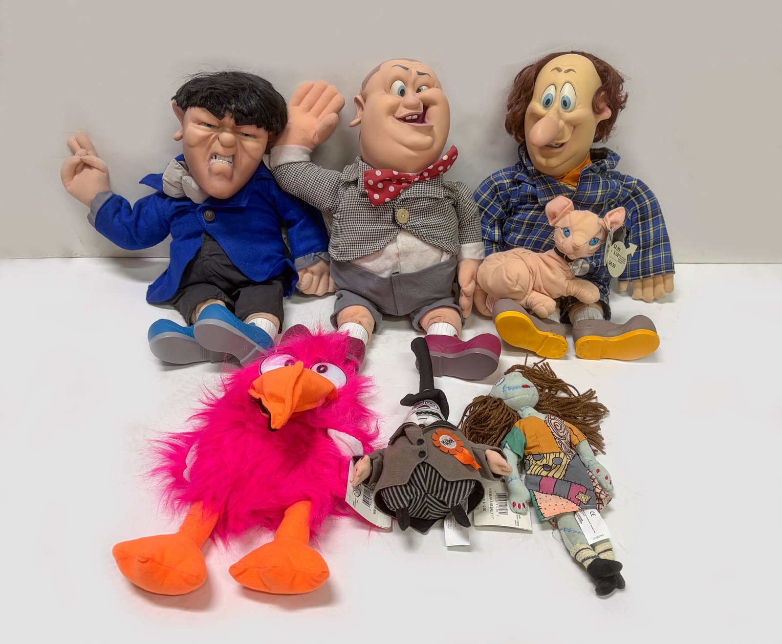 Groups Vintage Plush Toys: Including The Three Stooges Doll Set by Soumco. Size varies.