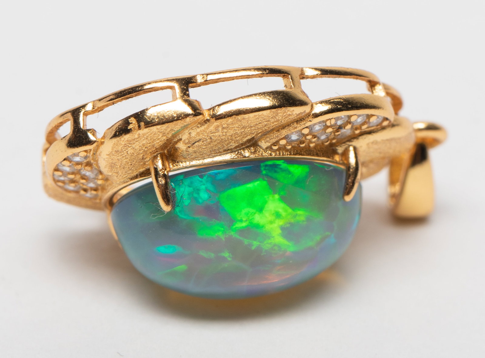 Rare Fire Opal, Stone Pendant - 5