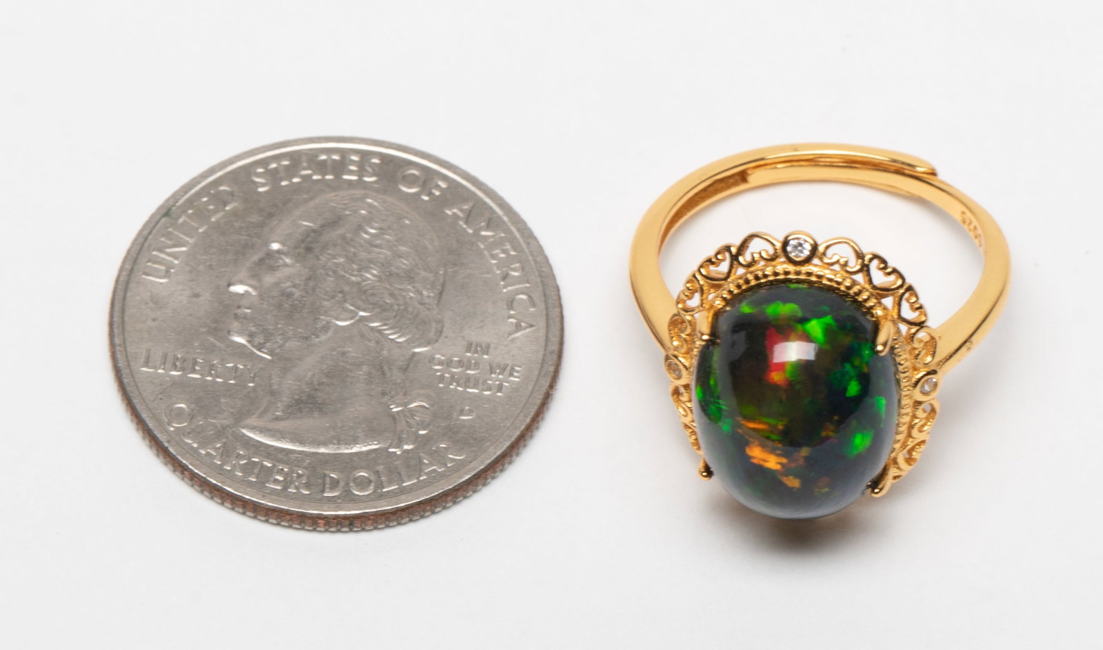 Unusual Large Stone, Fire Opal Ring - 2