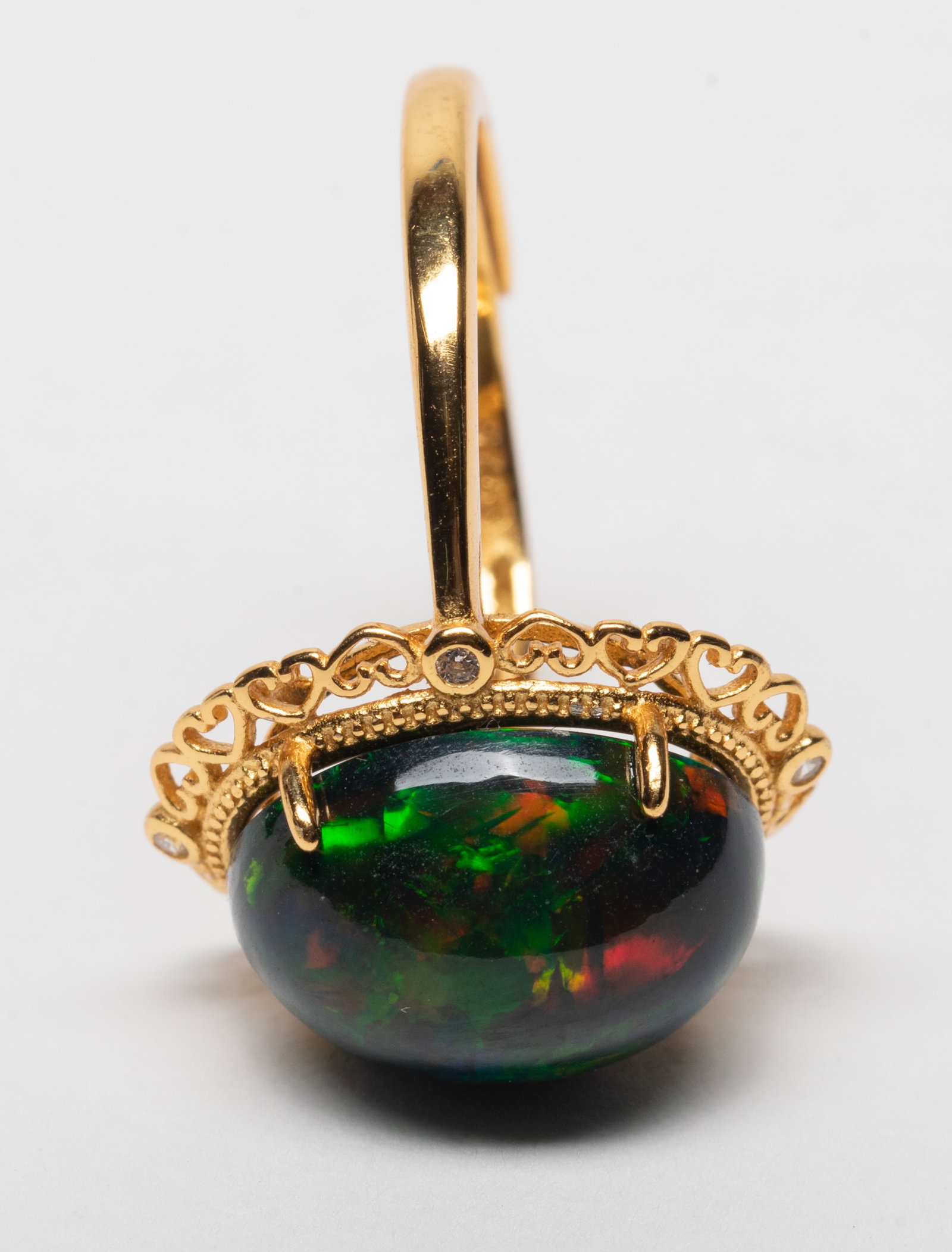 Unusual Large Stone, Fire Opal Ring - 3