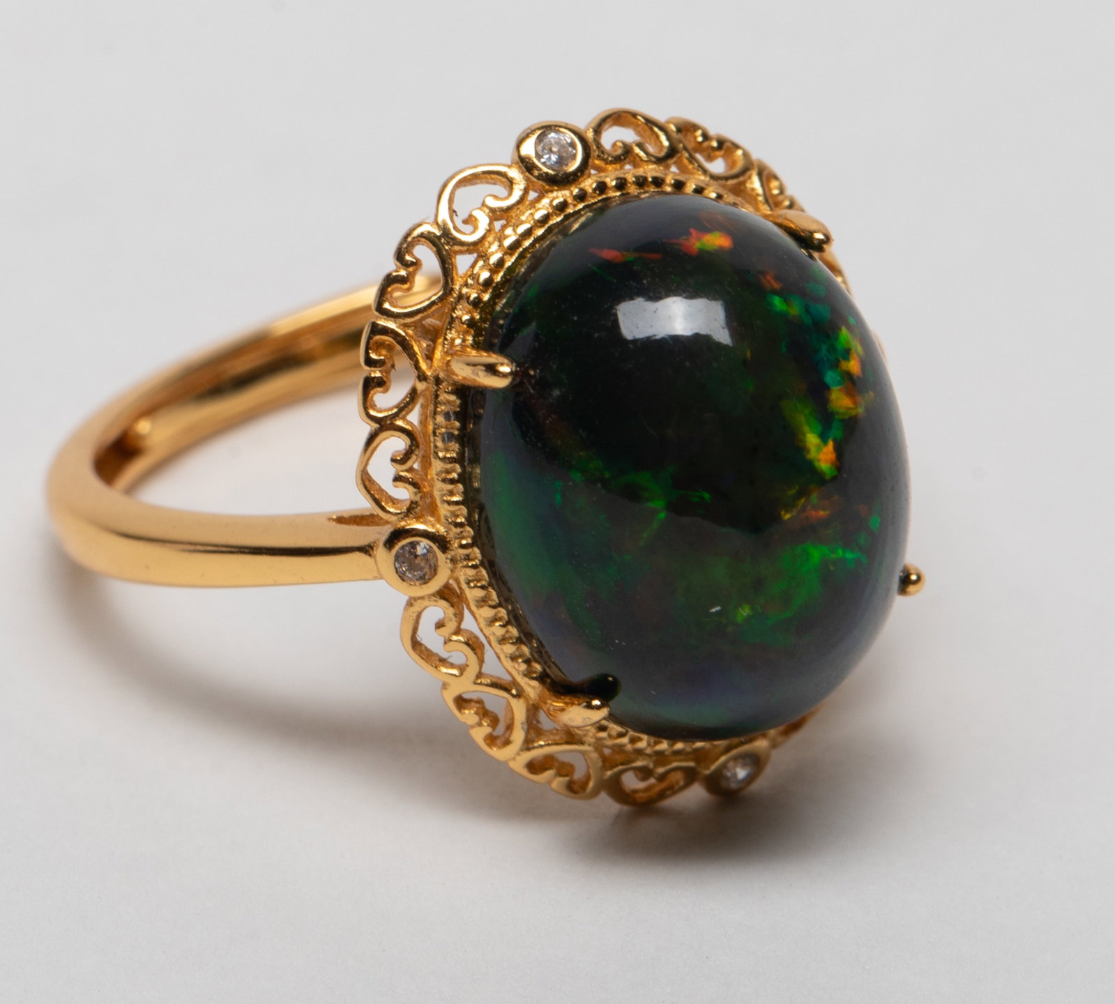 Unusual Large Stone, Fire Opal Ring - 4