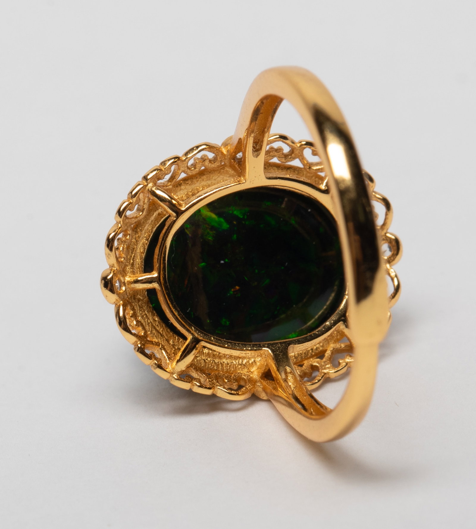 Unusual Large Stone, Fire Opal Ring - 7