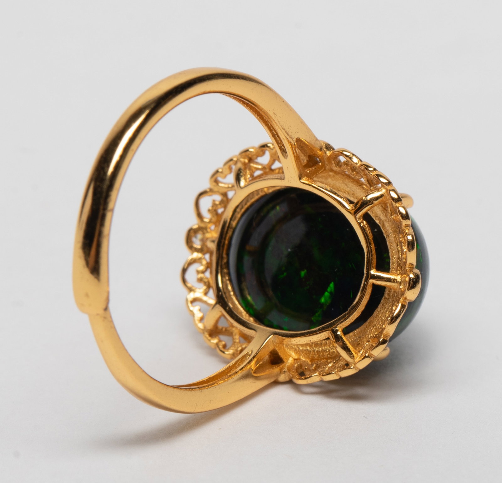 Unusual Large Stone, Fire Opal Ring - 8