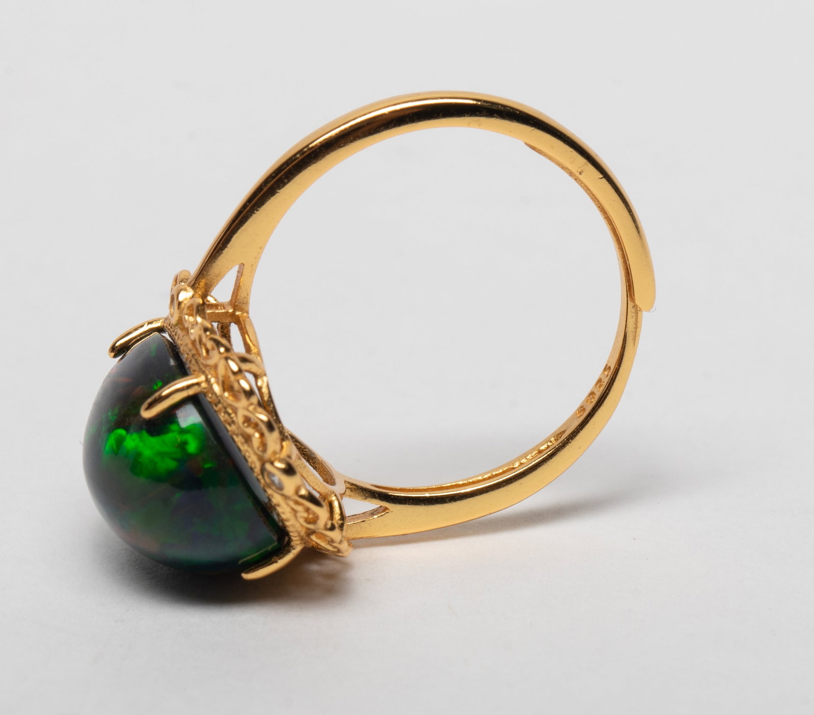 Unusual Large Stone, Fire Opal Ring - 9