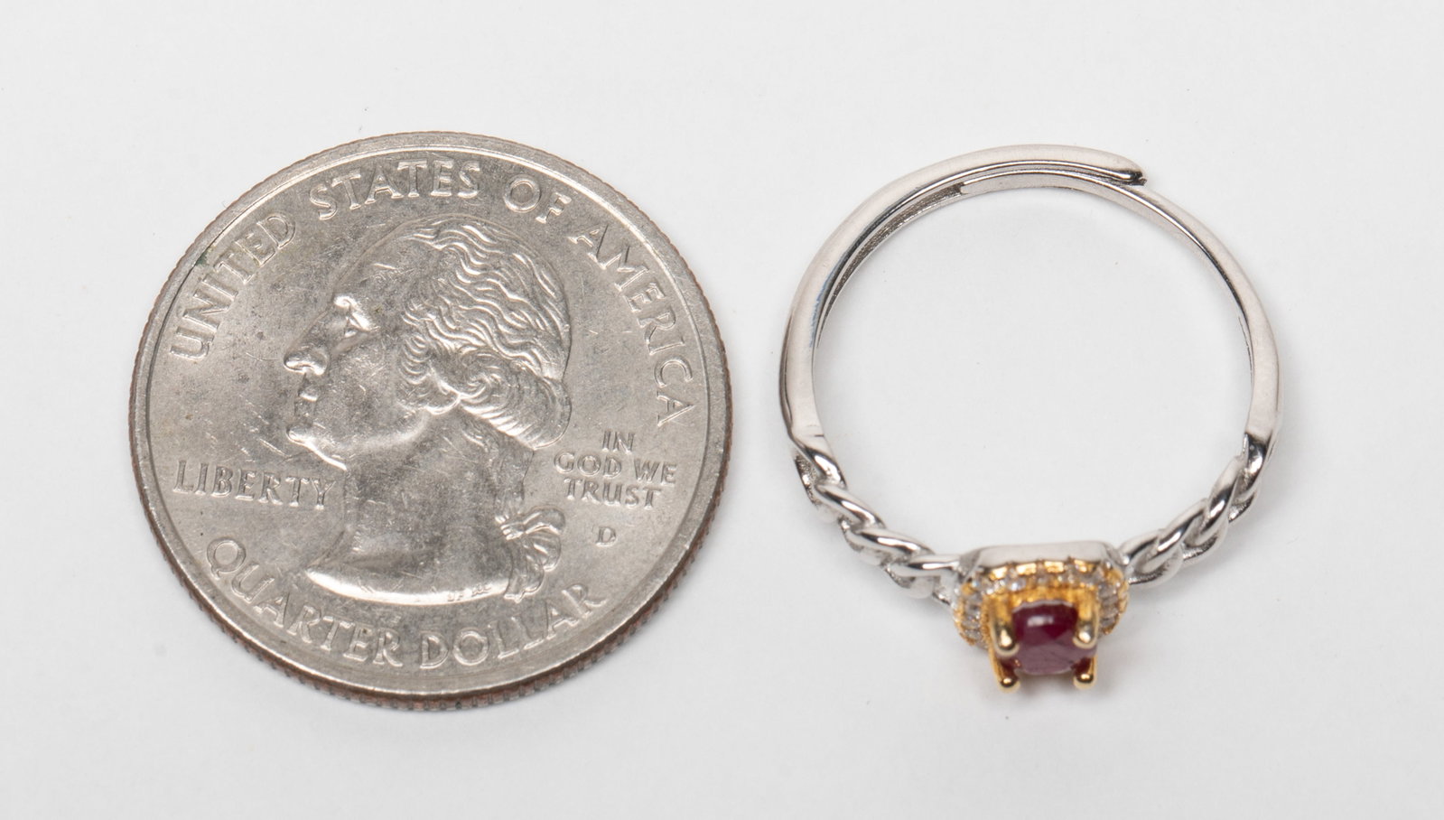 Estate Cut Ruby Stone Ring - 2